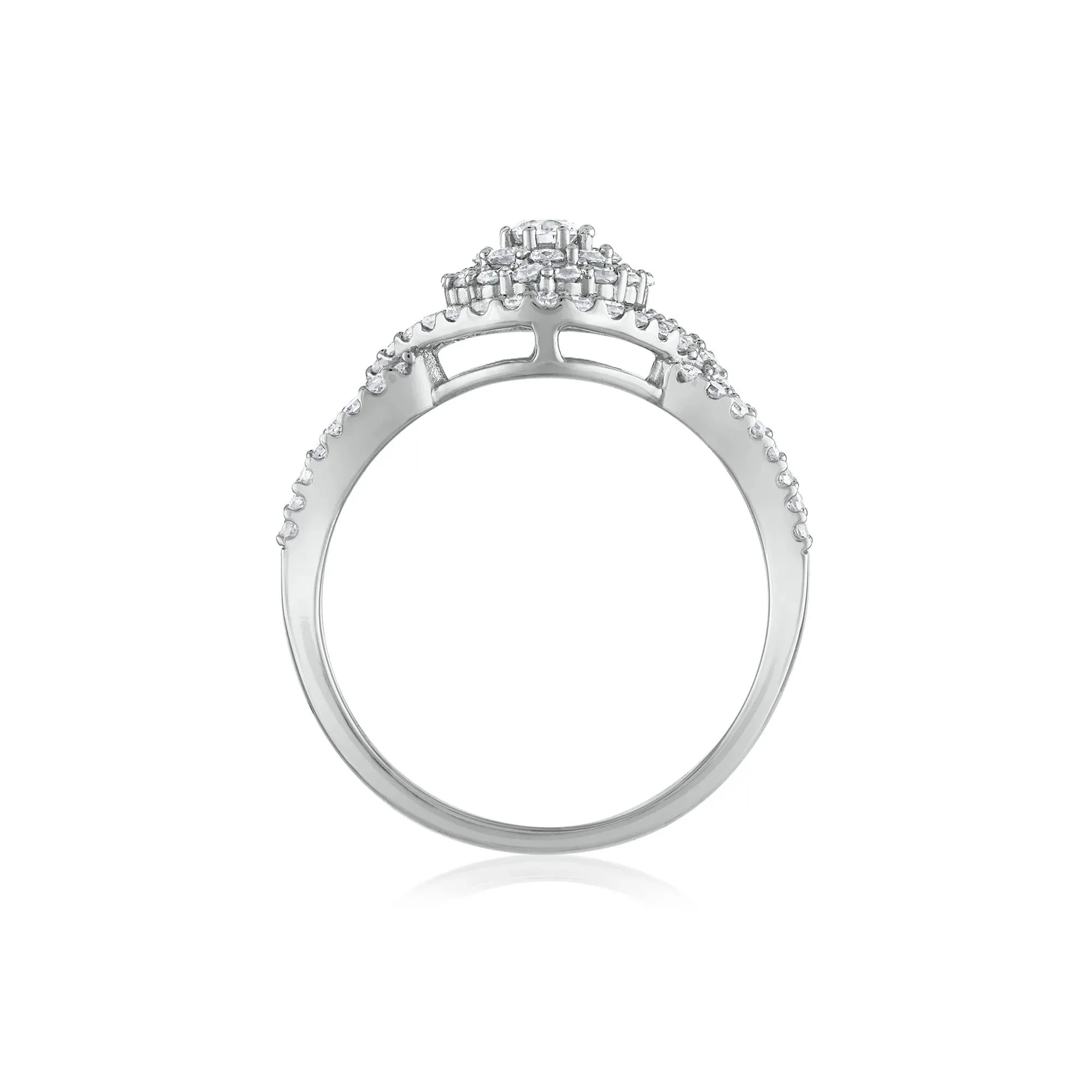 3/4 CT. Tw. Diamond Engagement Ring 10K White Gold Round Brilliant Cut Size 8 1.5mm - Image 2
