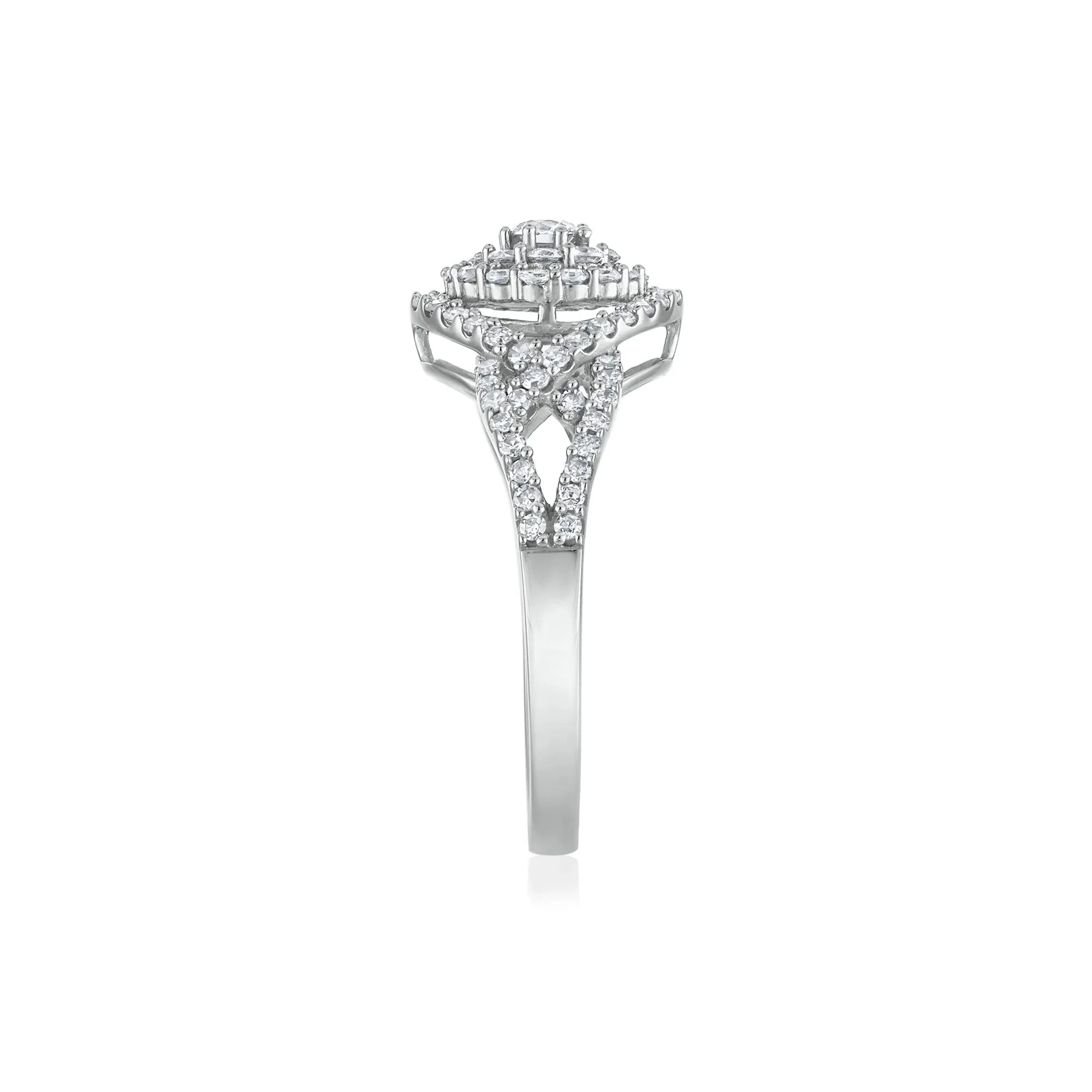 3/4 CT. Tw. Diamond Engagement Ring 10K White Gold Round Brilliant Cut Size 8.5 1.5mm - Image 3