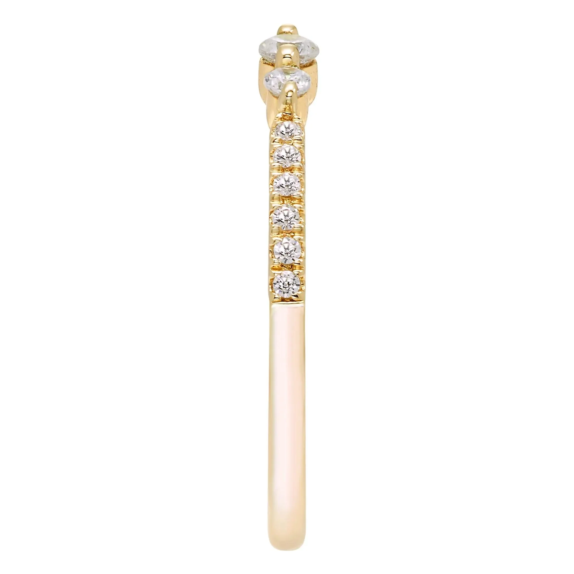 1/5 CT. Tw. Diamond Ring 10K Yellow Gold Round Brilliant Cut Size 8.5 - Image 3