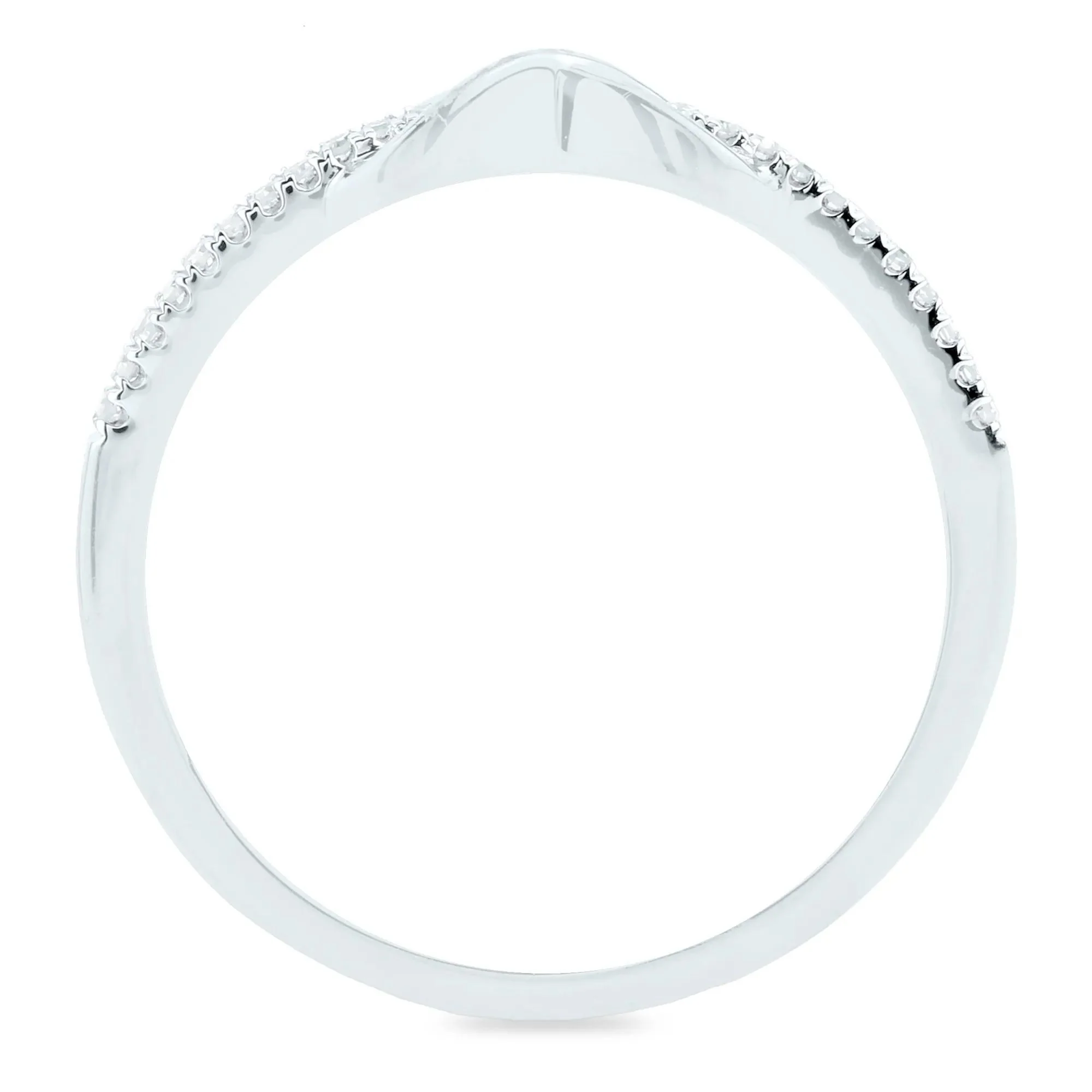 1/10 CT. Tw. Diamond Infinity Ring 14K White Gold Size 6 1.5mm - Image 2