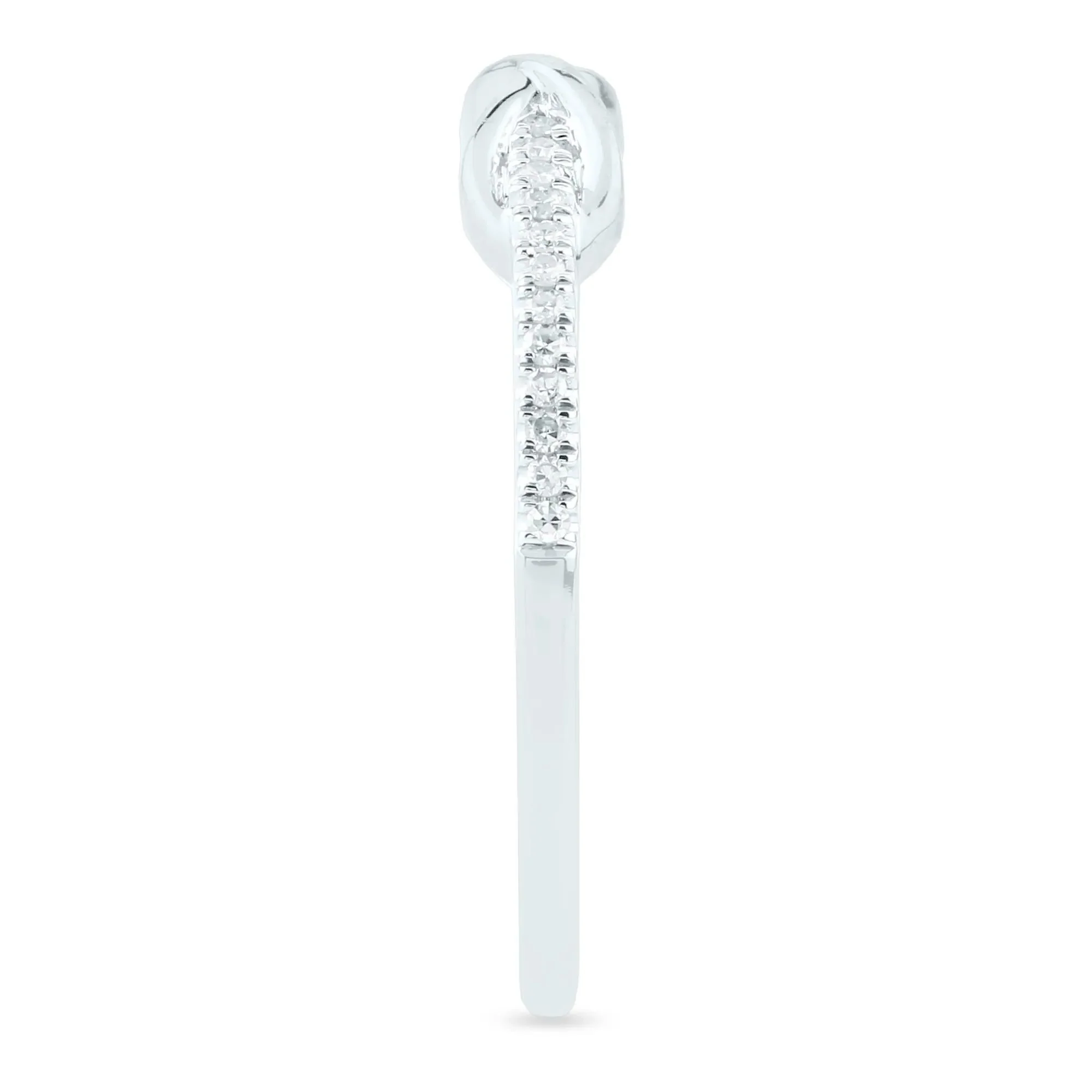 1/10 CT. Tw. Diamond Infinity Ring 14K White Gold Size 7 1.5mm - Image 3
