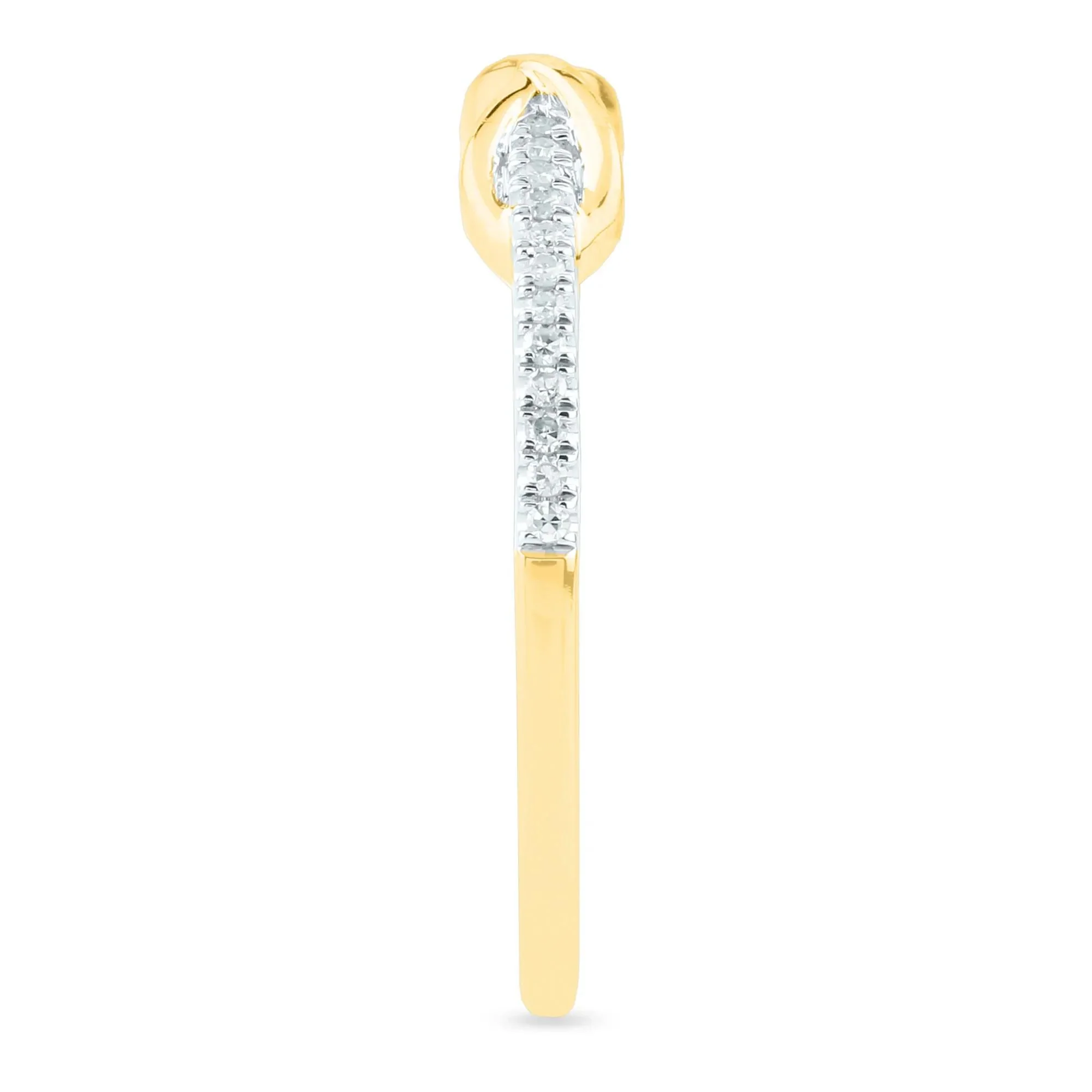 1/10 CT. Tw. Diamond Infinity Ring 14K Yellow Gold Size 7 1.5mm - Image 3