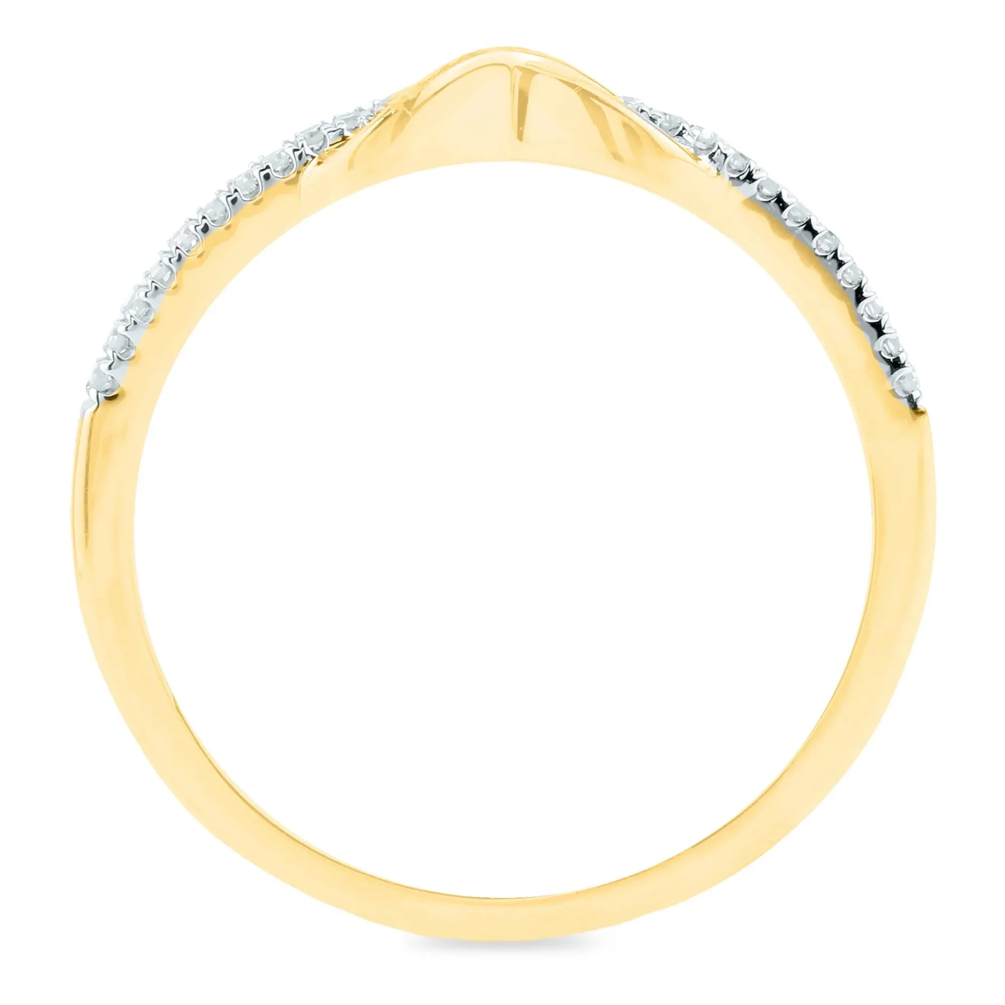 1/10 CT. Tw. Diamond Infinity Ring 14K Yellow Gold Size 9 1.5mm - Image 2