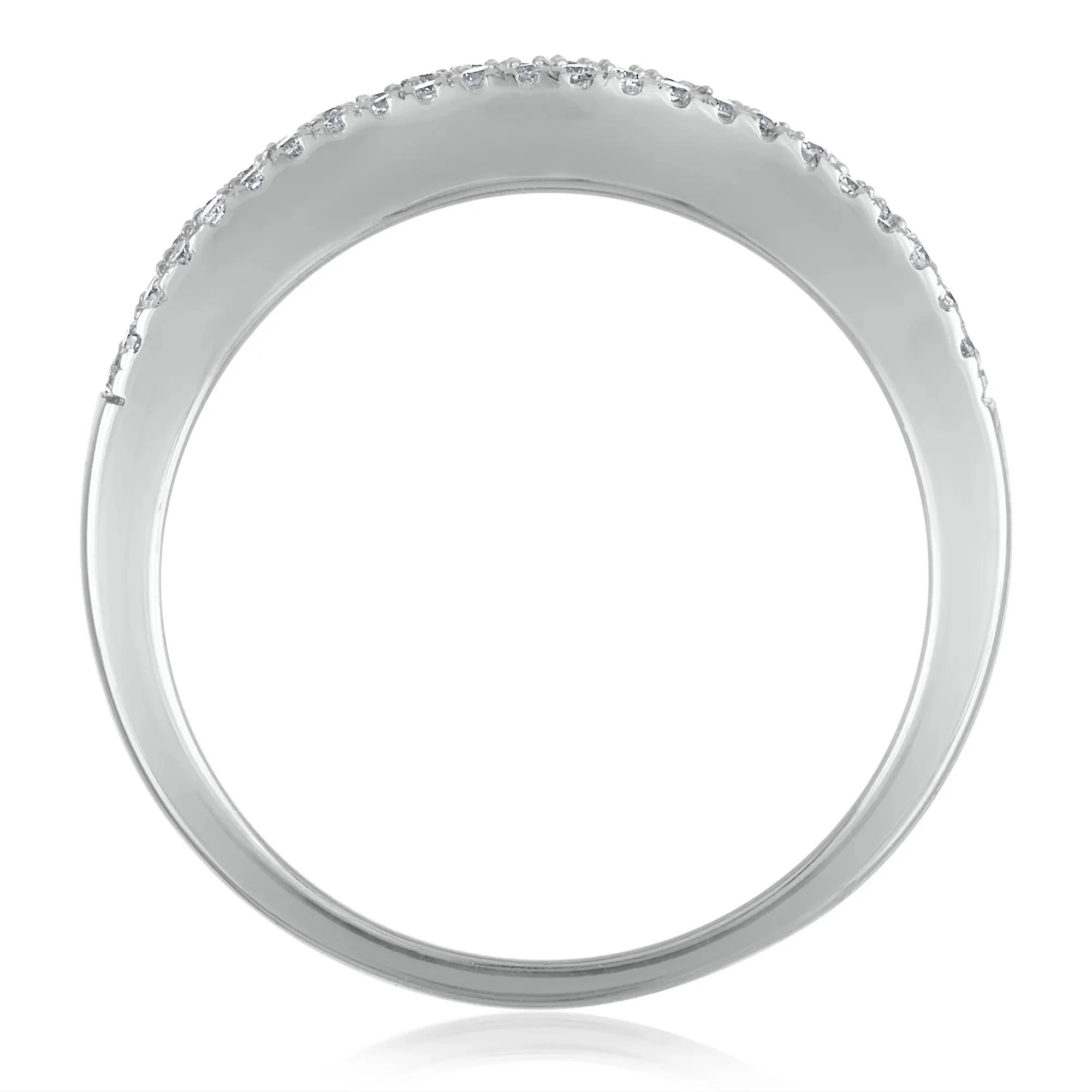 5/8 CT. Tw. Diamond Band Ring 14K White Gold Round Brilliant Cut Size 9 2.5mm - Image 2