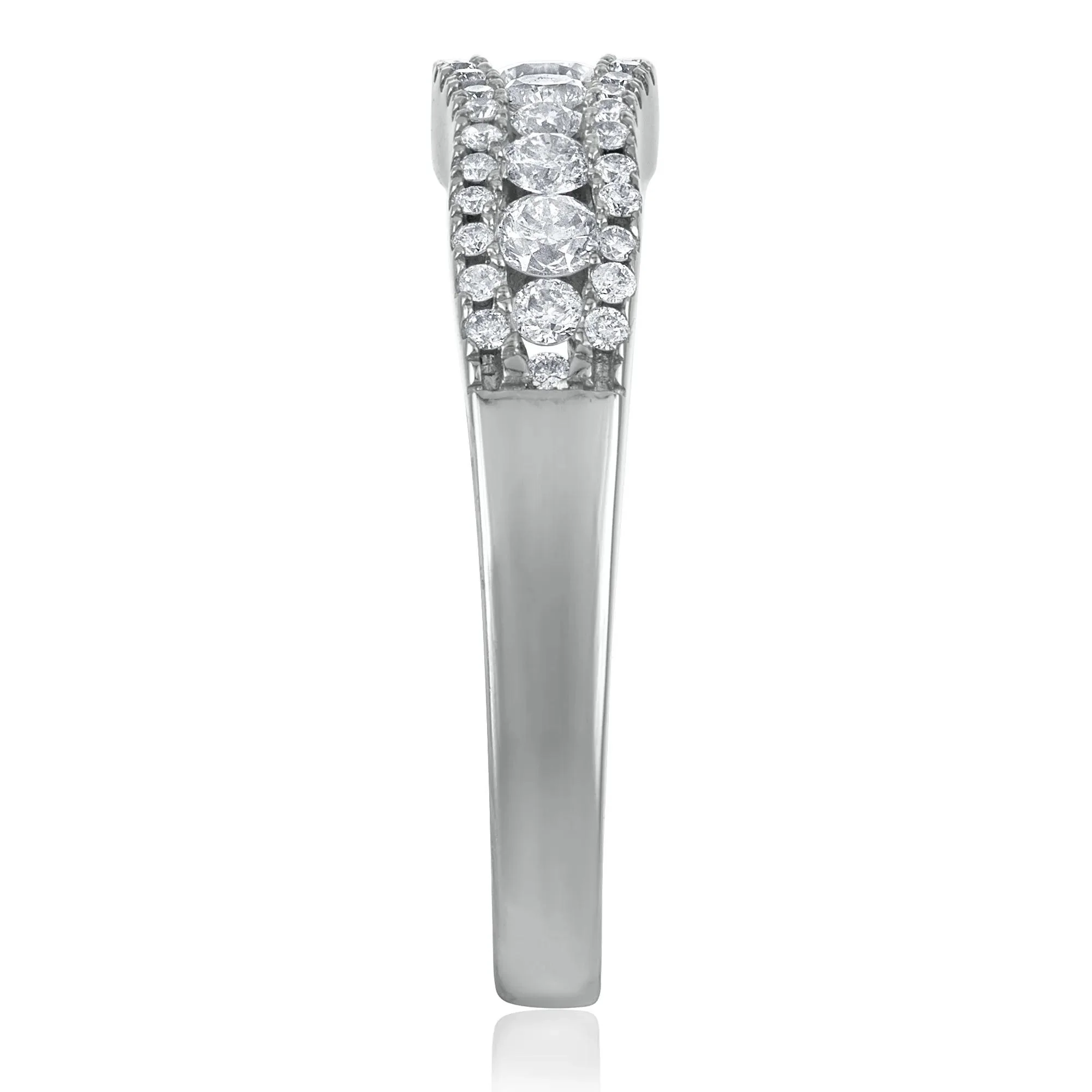 5/8 CT. Tw. Diamond Band Ring 14K White Gold Round Brilliant Cut Size 9 2.5mm - Image 3