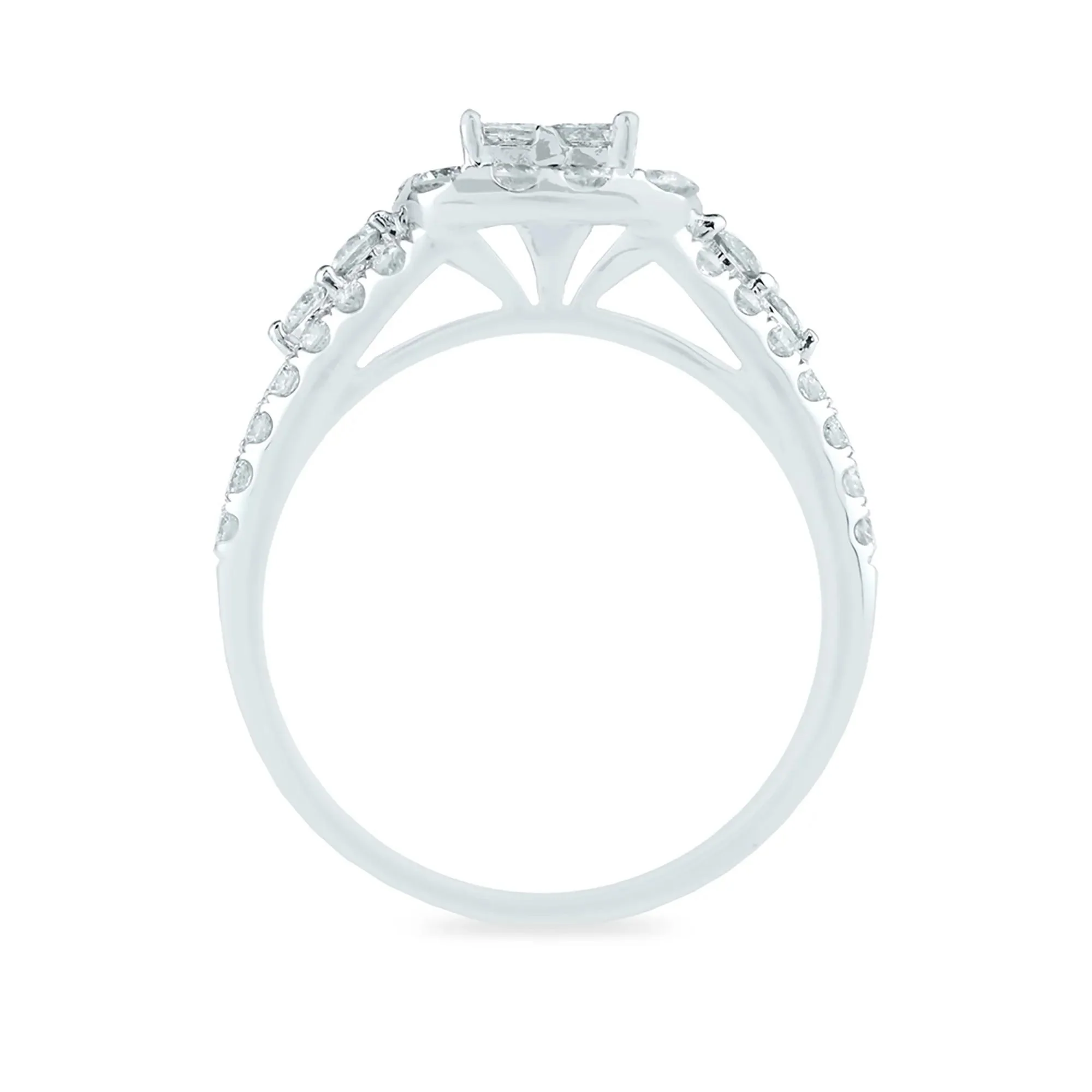 1/4 CT. Tw. Diamond Composite Engagement Ring 14K White Gold Round Brilliant Cut Size 6.5 2.5mm - Image 2
