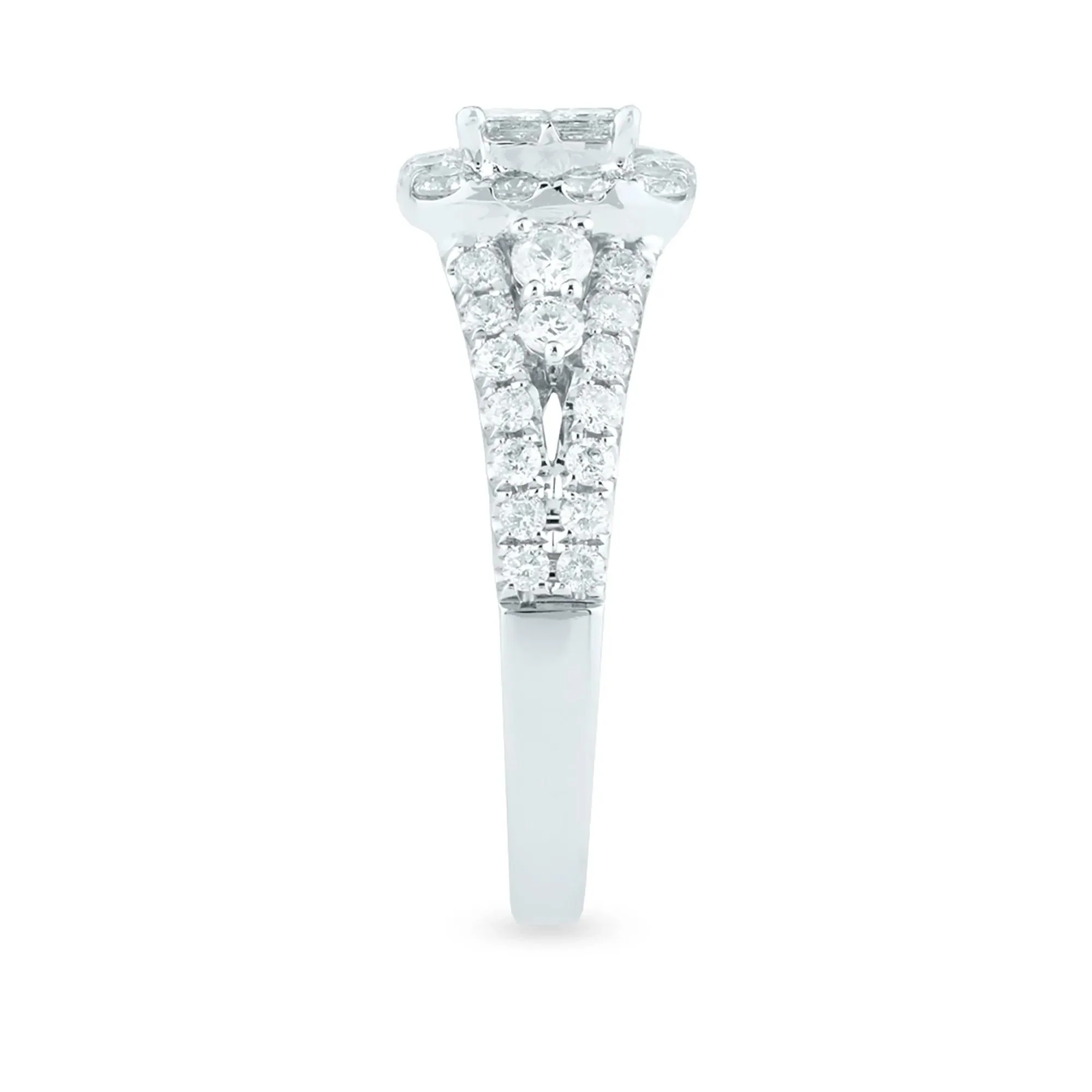 1/4 CT. Tw. Diamond Composite Engagement Ring 14K White Gold Round Brilliant Cut Size 8 2.5mm - Image 3