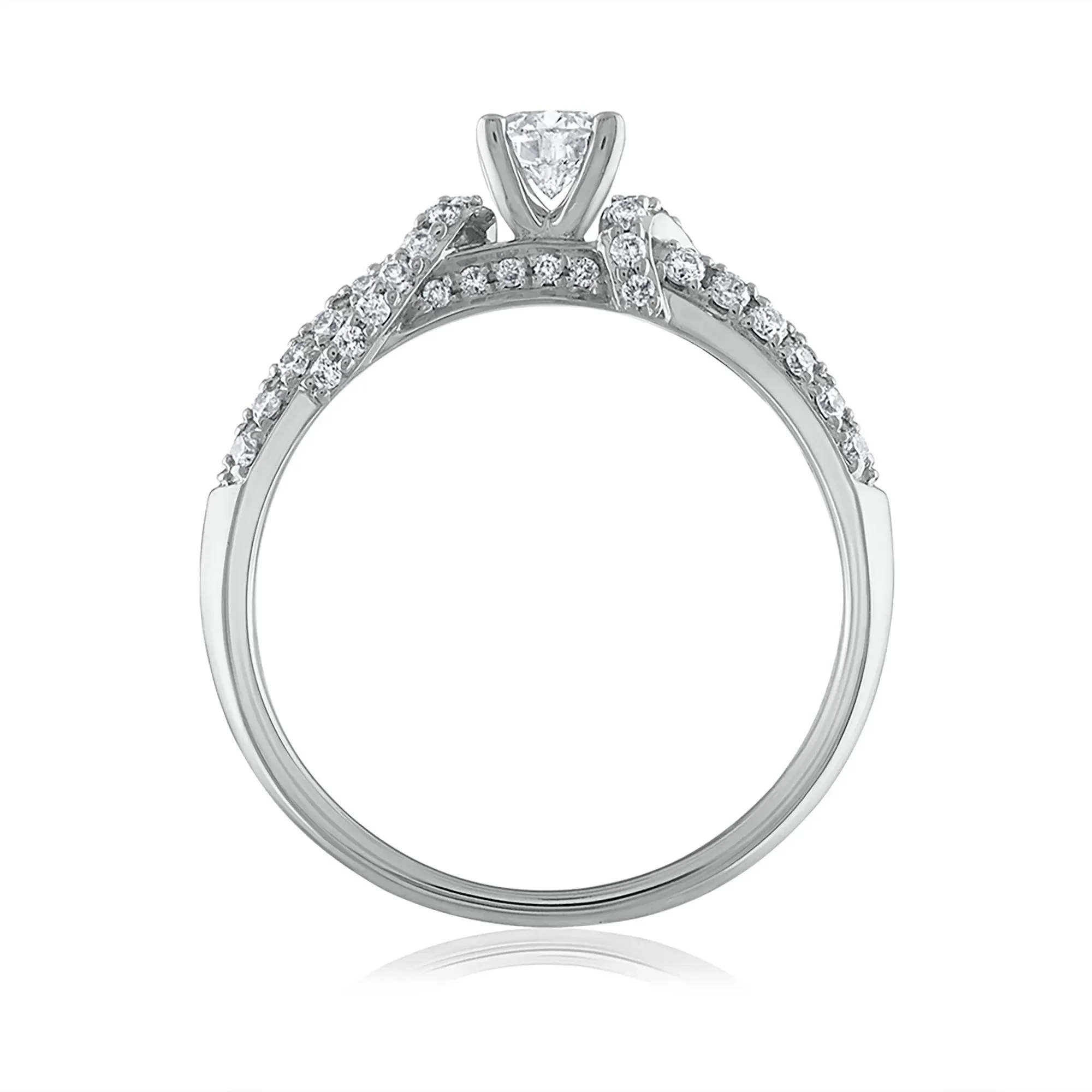 5/8 CT. Tw. Diamond Engagement Ring 14K White Gold Round Brilliant Cut Size 7.5 1.5mm - Image 2