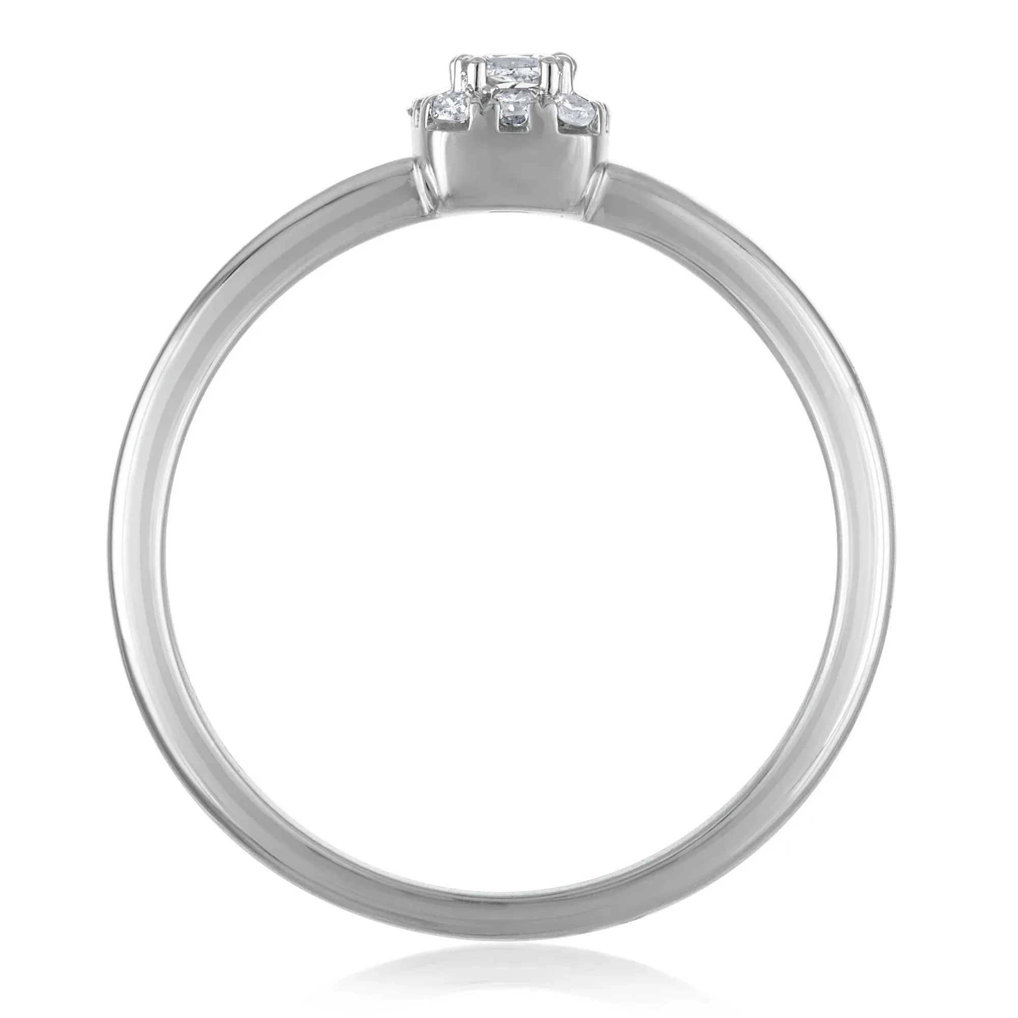 1/5 CT. Tw. Diamond Promise Ring 10K White Gold Size 8.5 2mm - Image 2