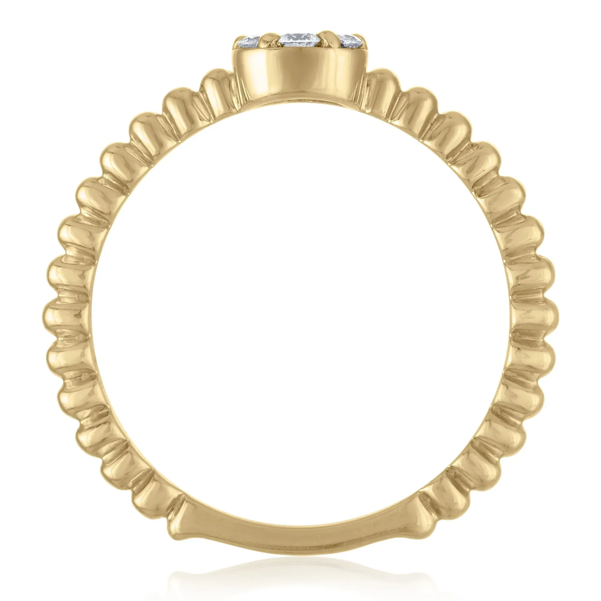 1/4 CT. Tw. Diamond Promise Ring 10K Yellow Gold Round Brilliant Cut Size 7.5 1.5mm - Image 2