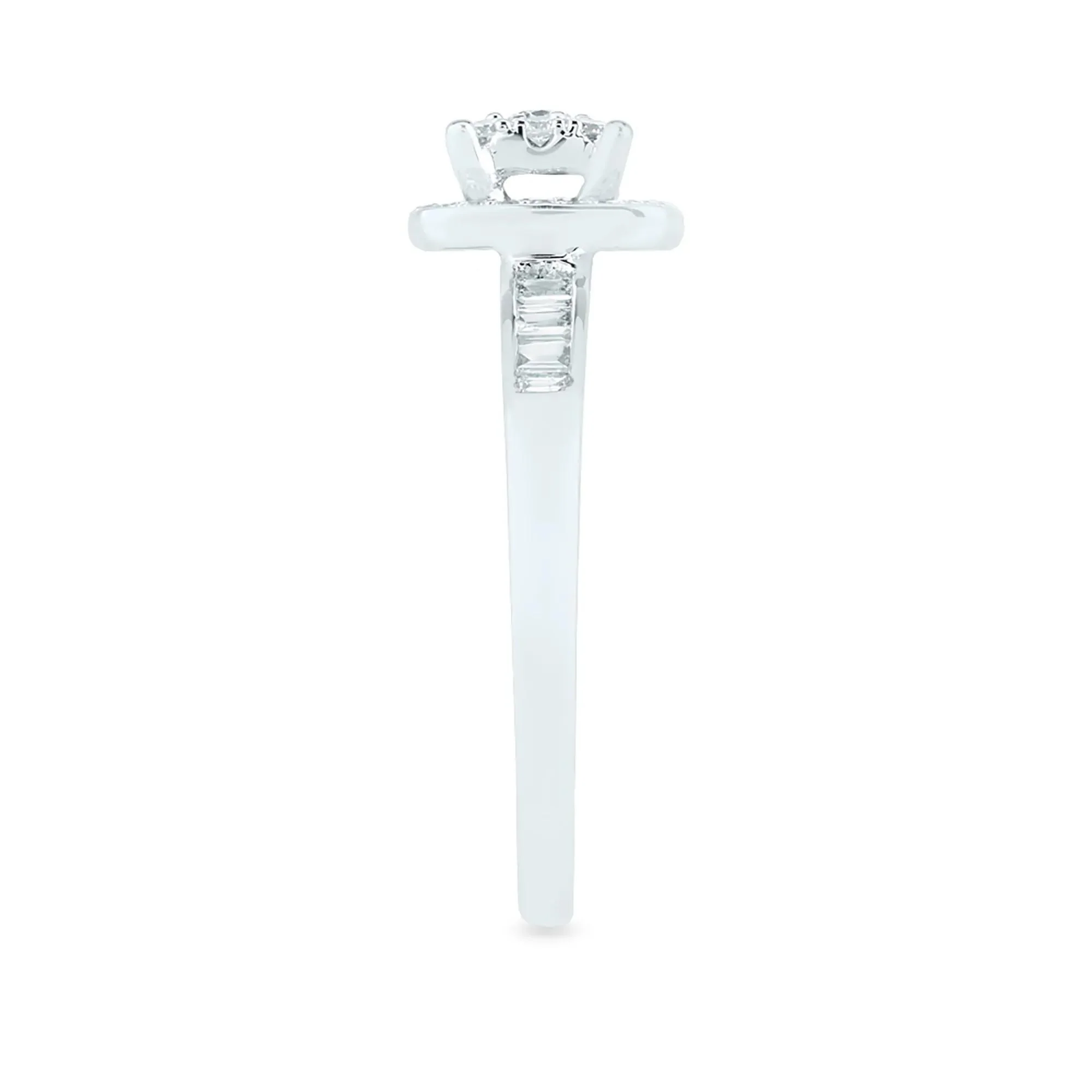 3/8 CT. Tw. Diamond Engagement Ring 10K White Gold Size 6 2mm - Image 3