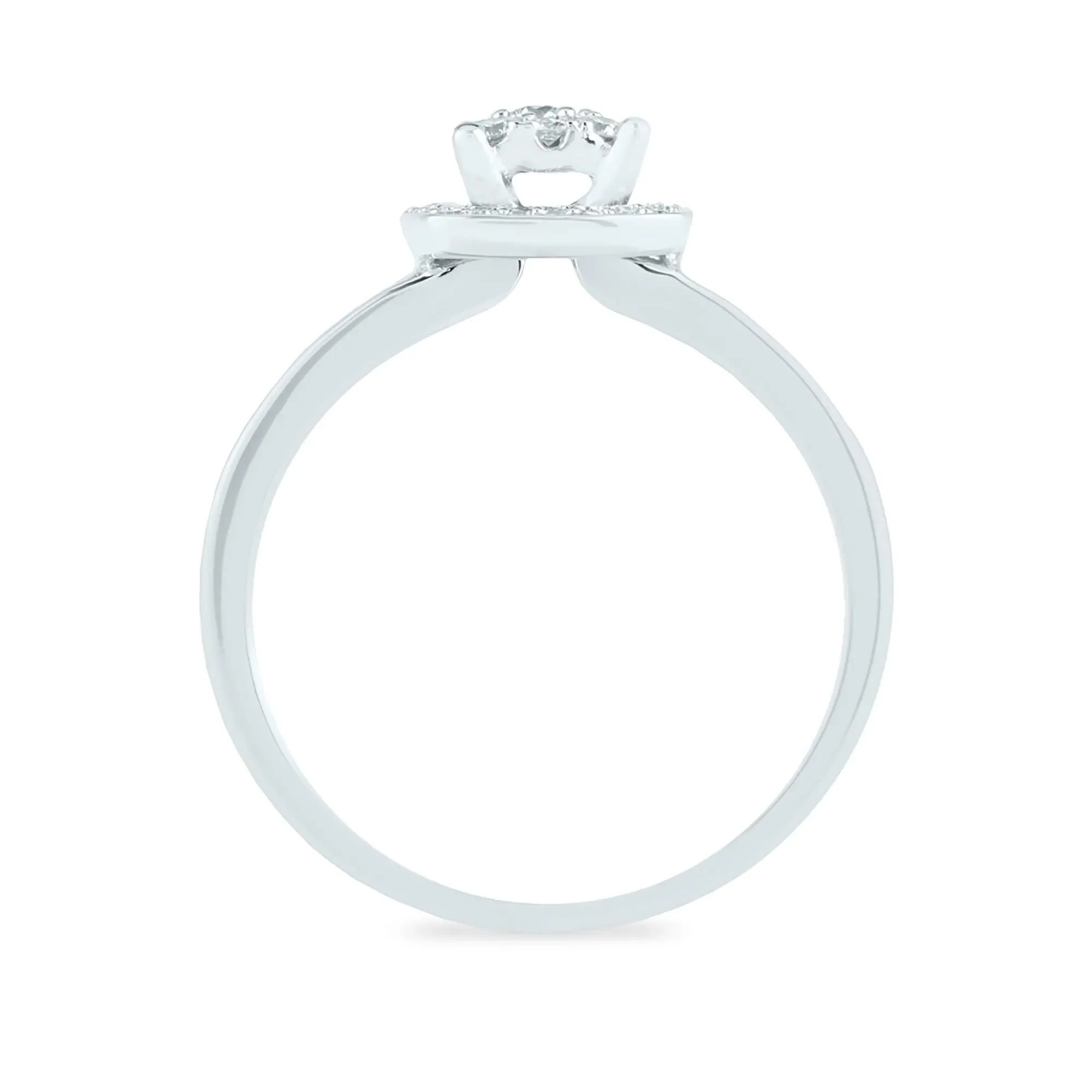 3/8 CT. Tw. Diamond Engagement Ring 10K White Gold Size 7 2mm - Image 2