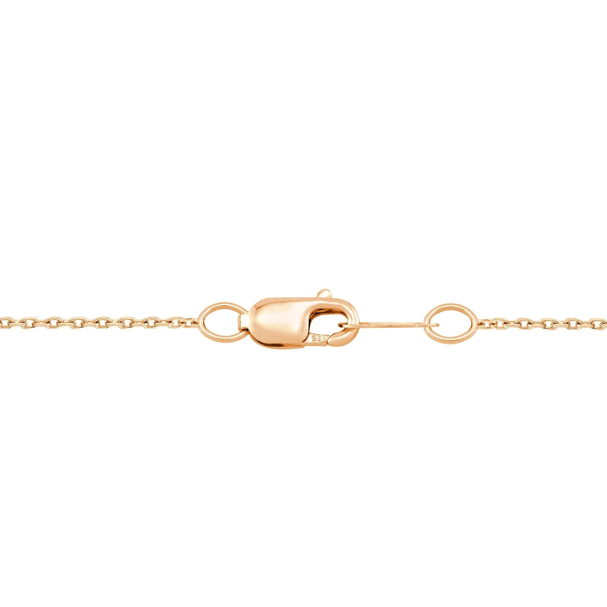 Blue Topaz and Lab-Created White Sapphire Necklace 10K Rose Gold Size 18" - Image 3