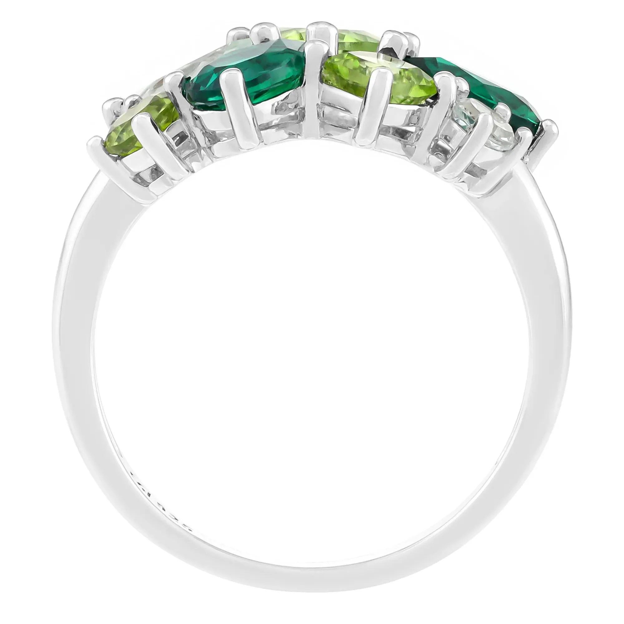 Gemstone Multi-Cut Ring .925 Sterling Silver White Size 7 - Image 2