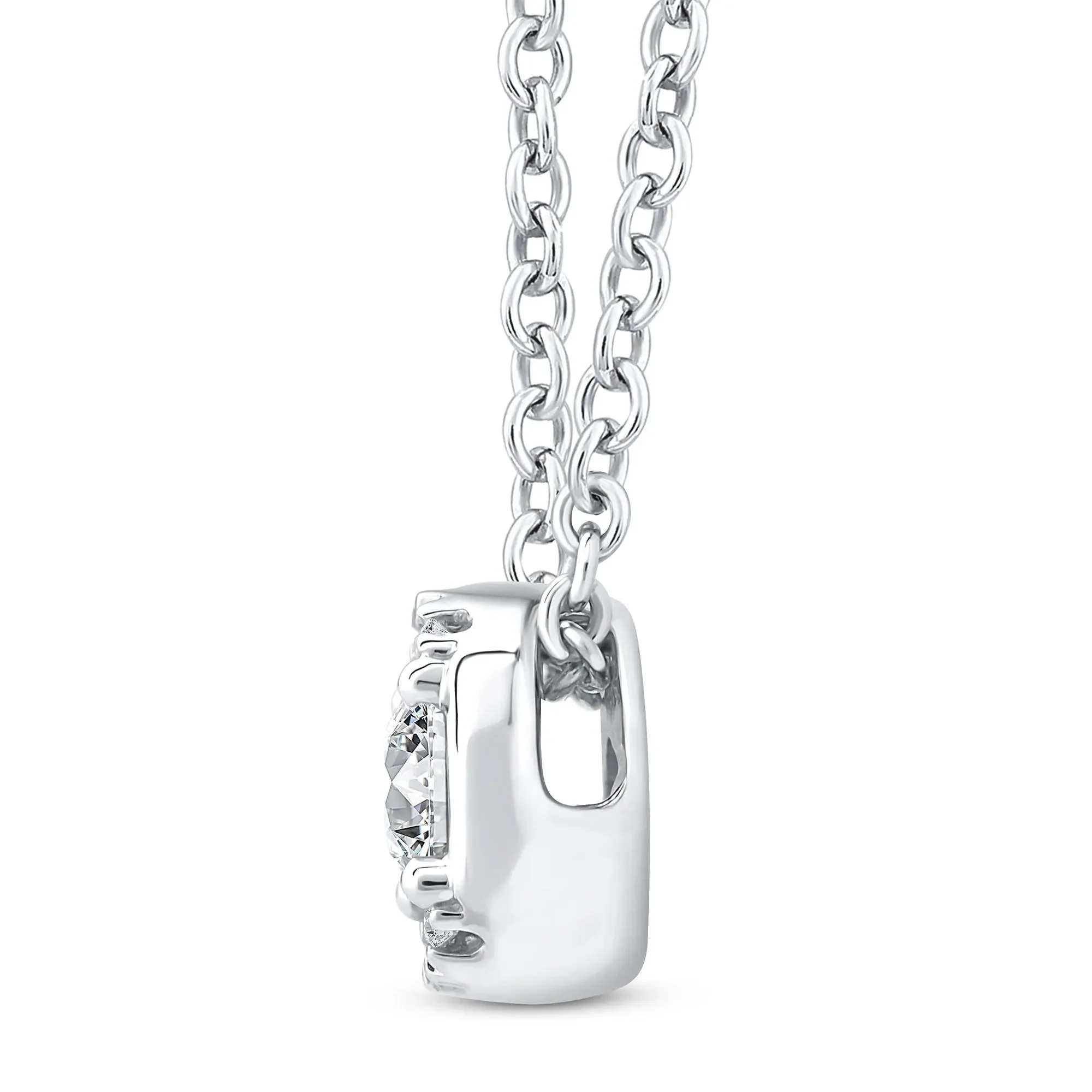 1/7 CT. Tw. Diamond Pendant Necklace 10K White Gold Size 18" - Image 2