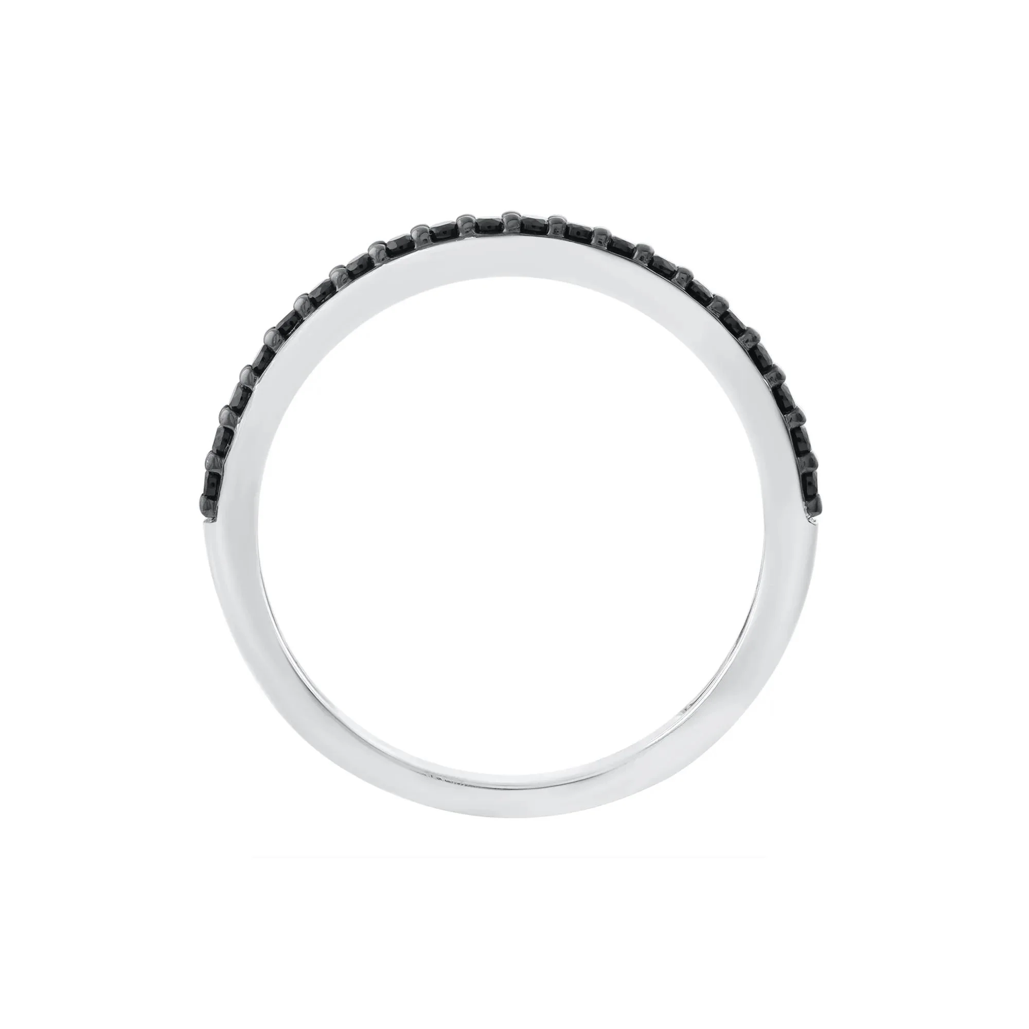 1/5 CT. Tw. Black Diamond Ring .925 Sterling Silver Round Brilliant Cut White Size 9 - Image 2