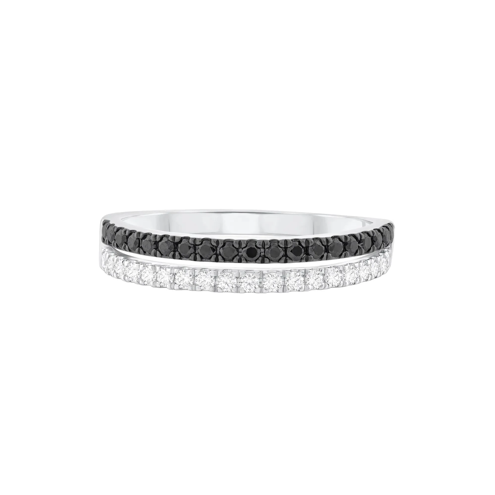 3/8 CT. Tw. Black and White Diamond Ring .925 Sterling Silver Round Brilliant Cut Size 7
