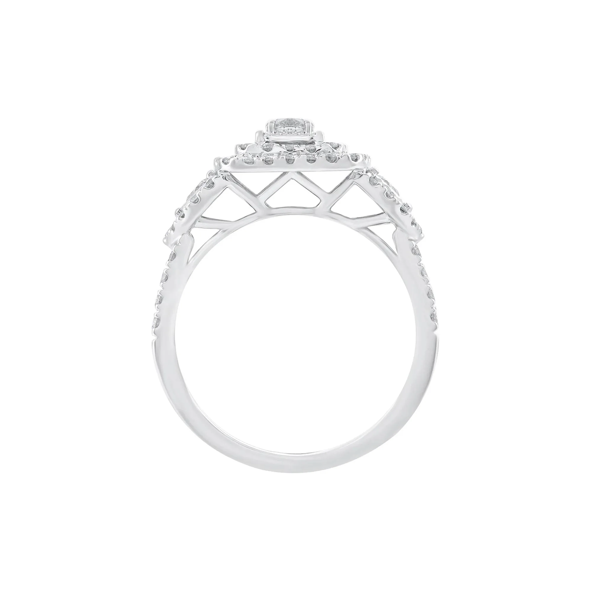 1 CT. Tw. Diamond Three-Stone Ring 10K White Gold Round Brilliant Cut Size 6.5 - Image 2