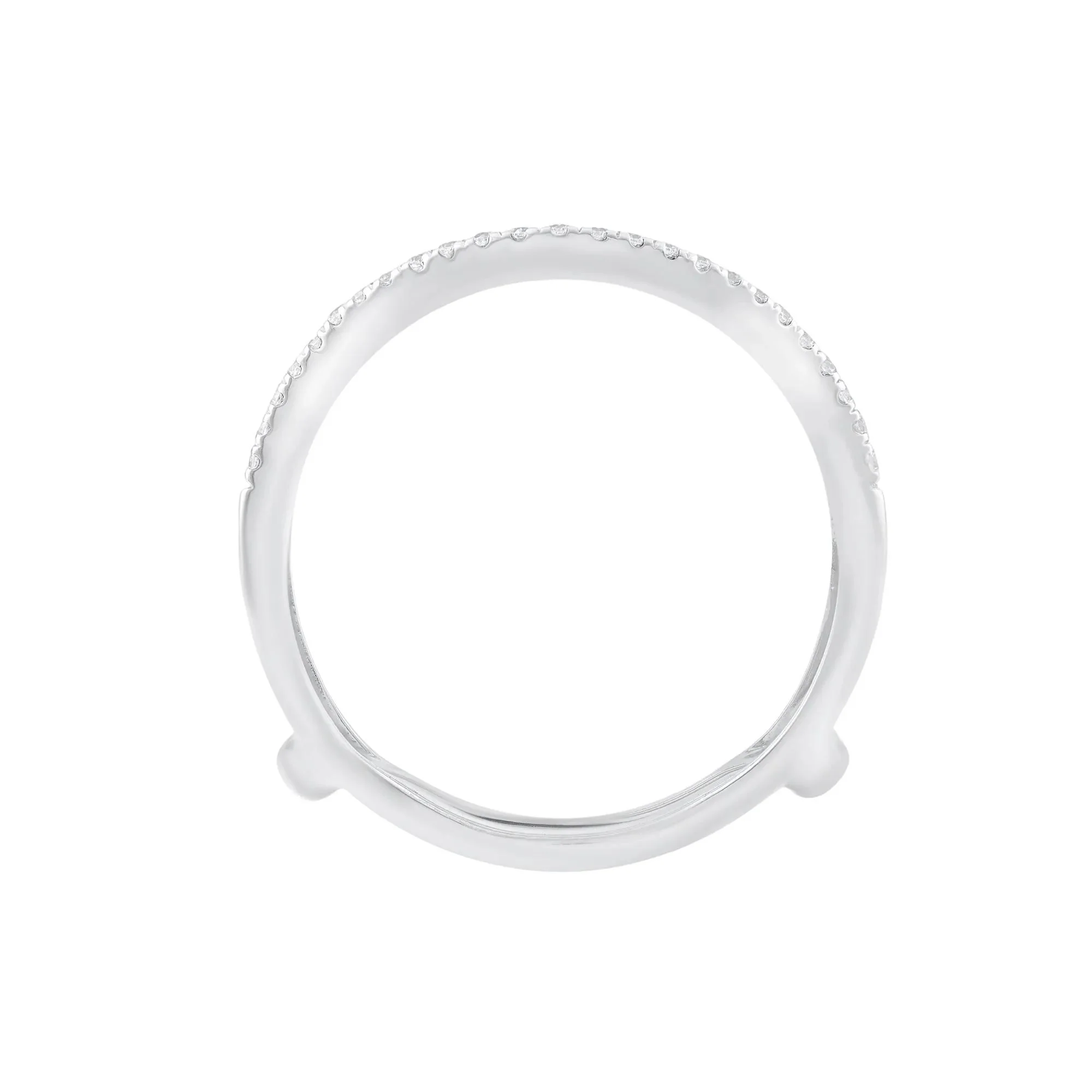 1 CT. Tw. Diamond Contour Ring Insert 14K White Gold Round Brilliant Cut Size 8 - Image 3