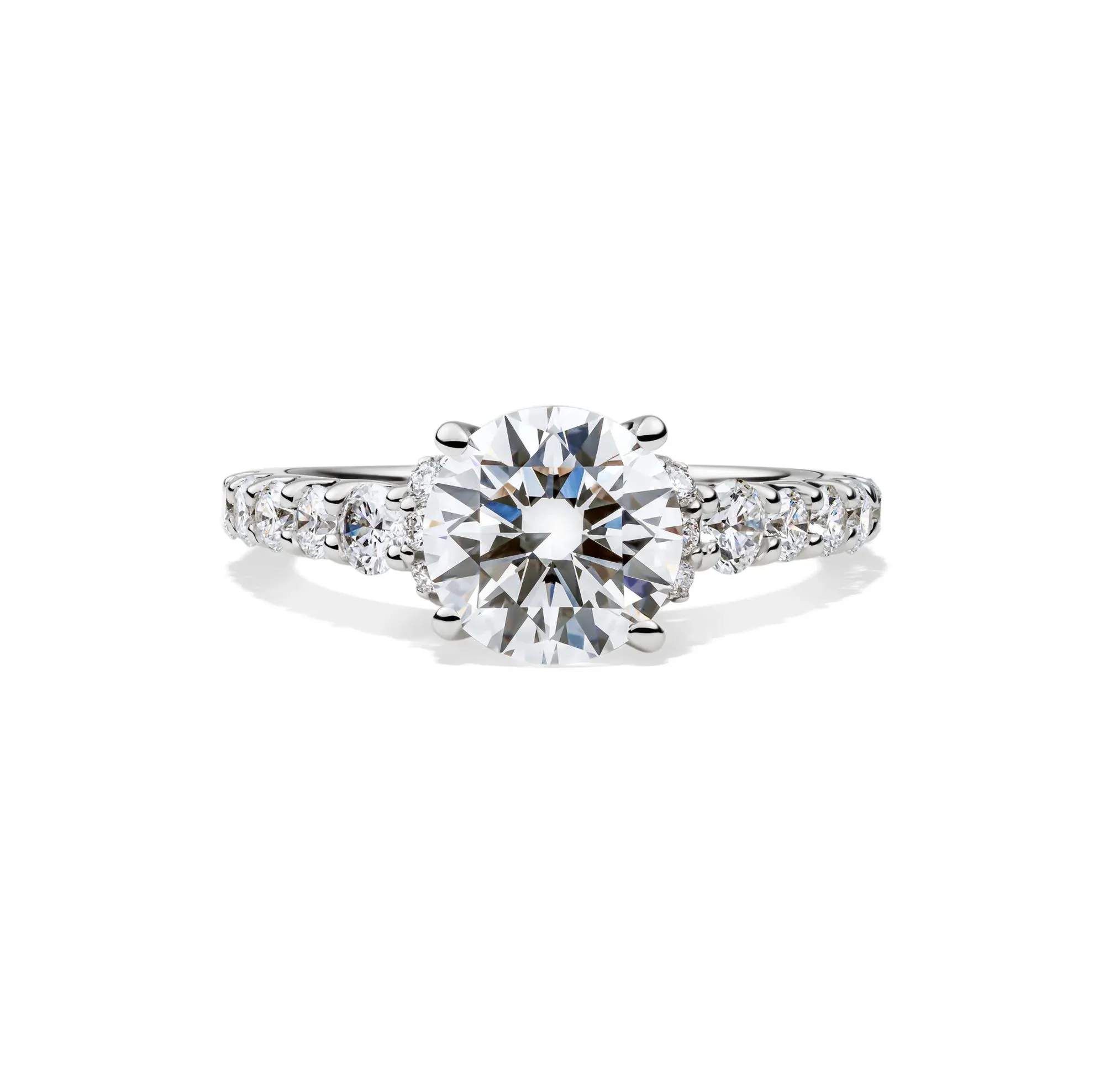 3/4 CT. Tw. Lab Grown Diamond Round Engagement Ring 14K White Gold (2-) Size 6