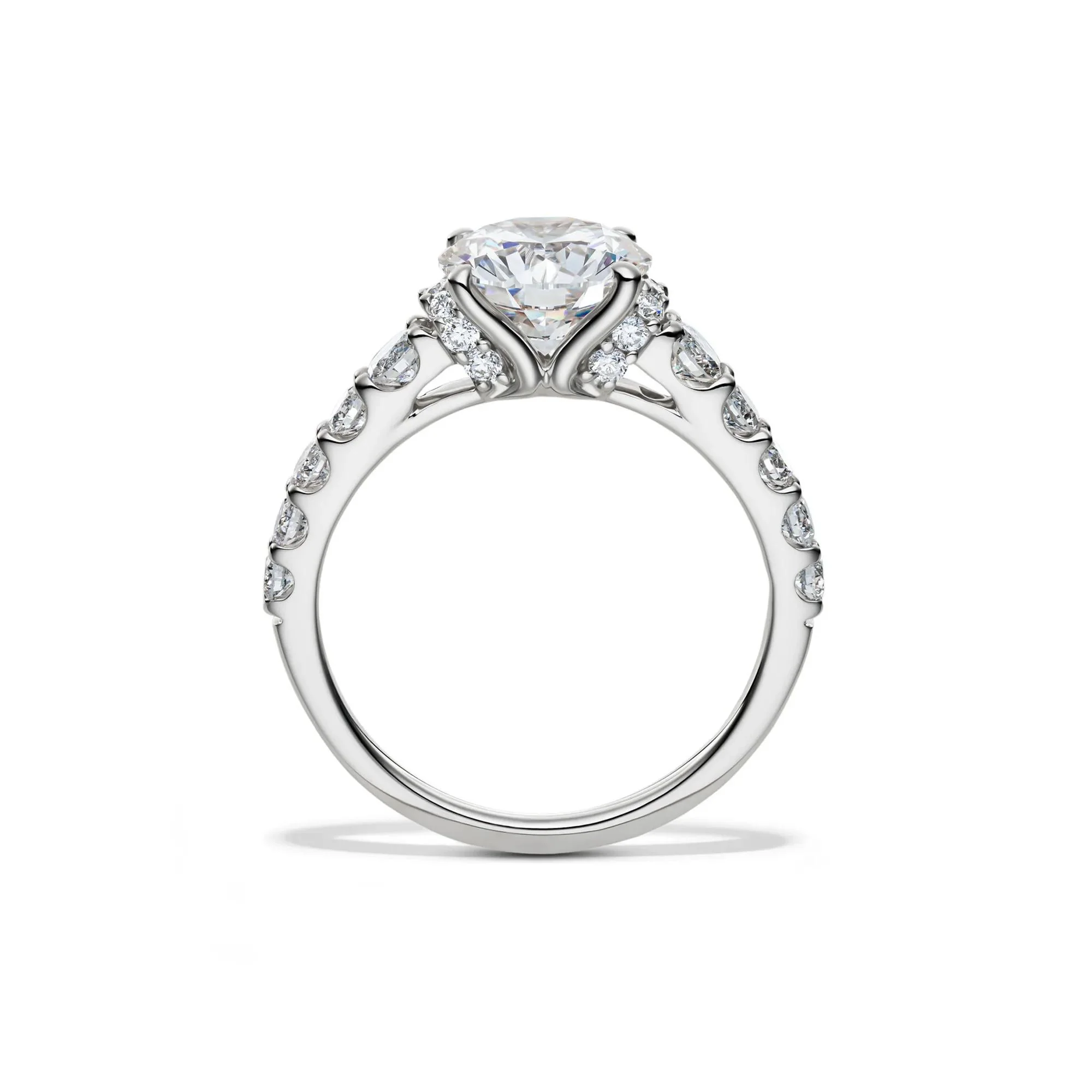 3/4 CT. Tw. Lab Grown Diamond Round Engagement Ring 14K White Gold (2-) Size 7 - Image 3