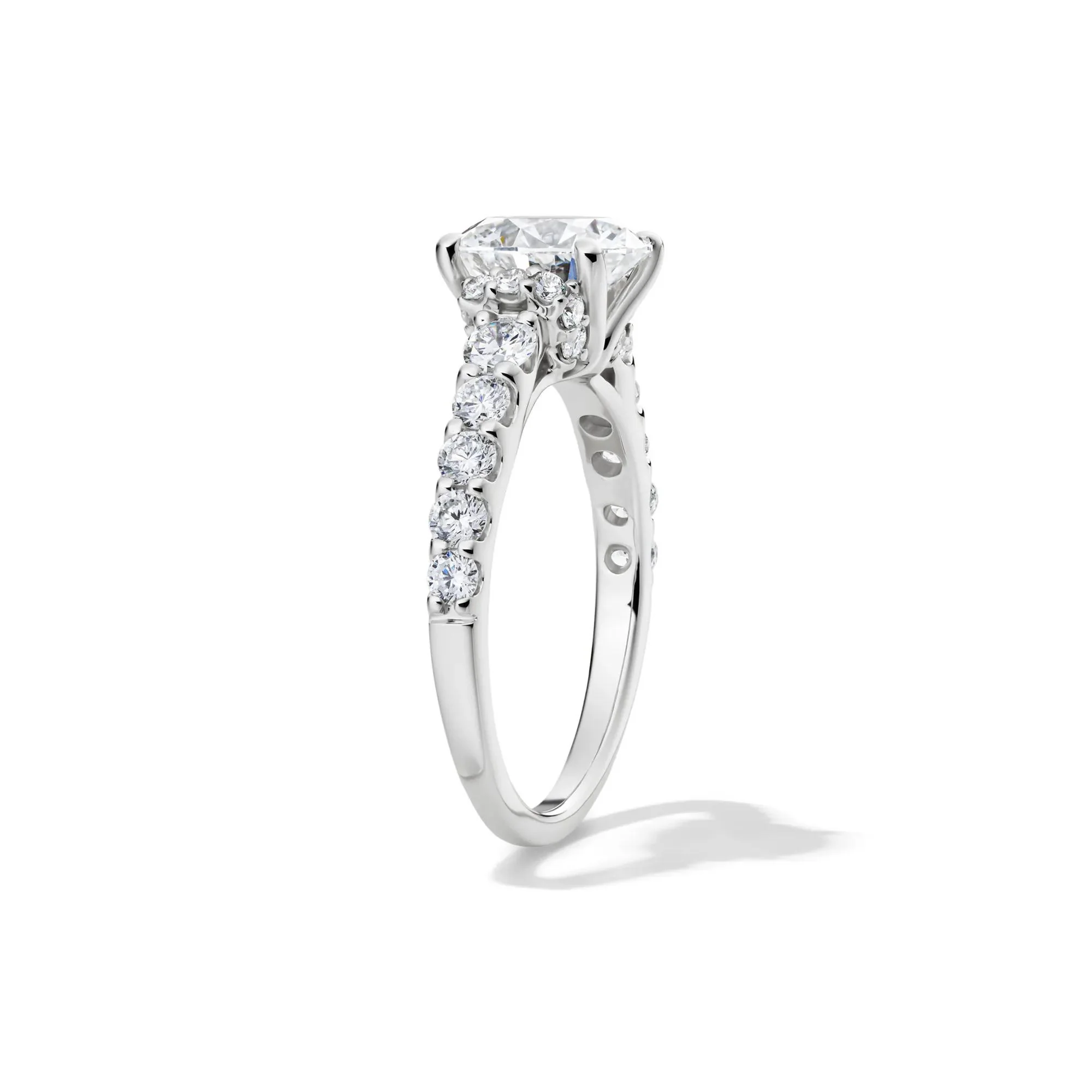 3/4 CT. Tw. Lab Grown Diamond Round Engagement Ring 14K White Gold (2-) Size 9 - Image 2