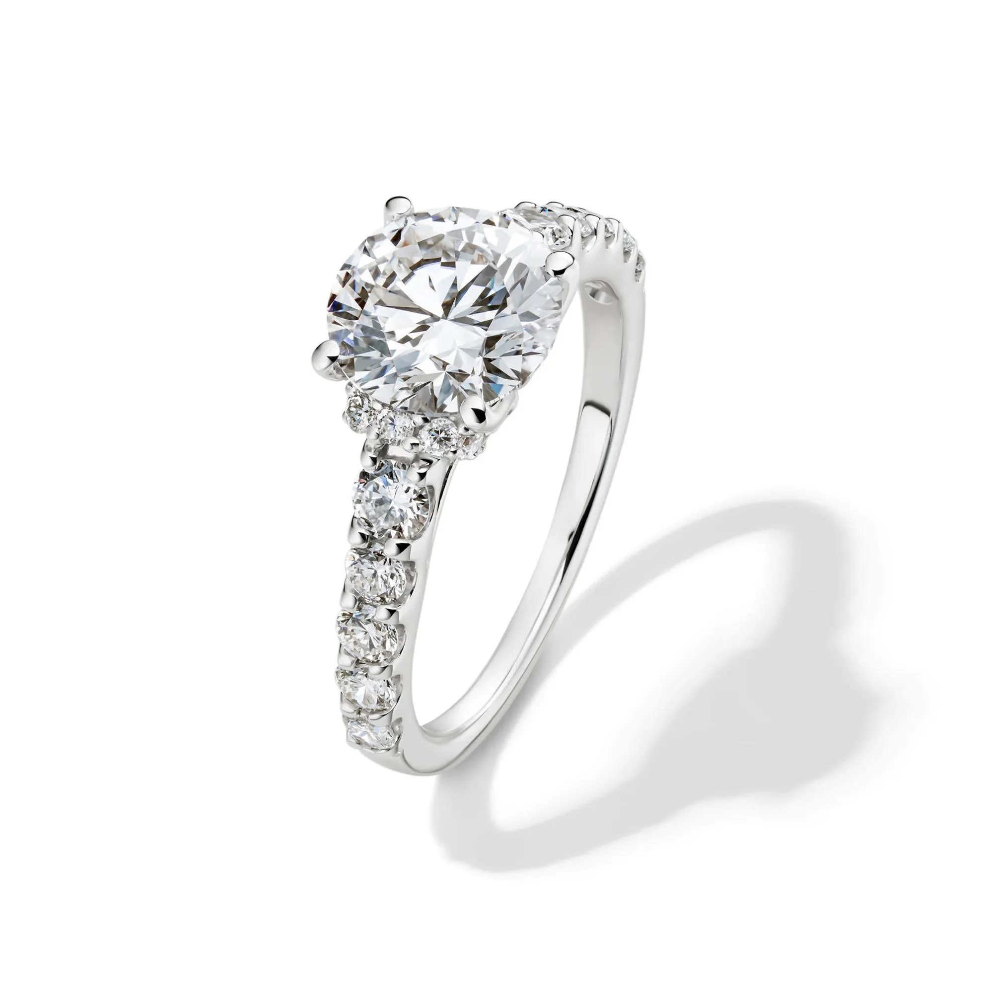 3/4 CT. Tw. Lab Grown Diamond Round Engagement Ring 14K White Gold (2-) Size 9 - Image 4