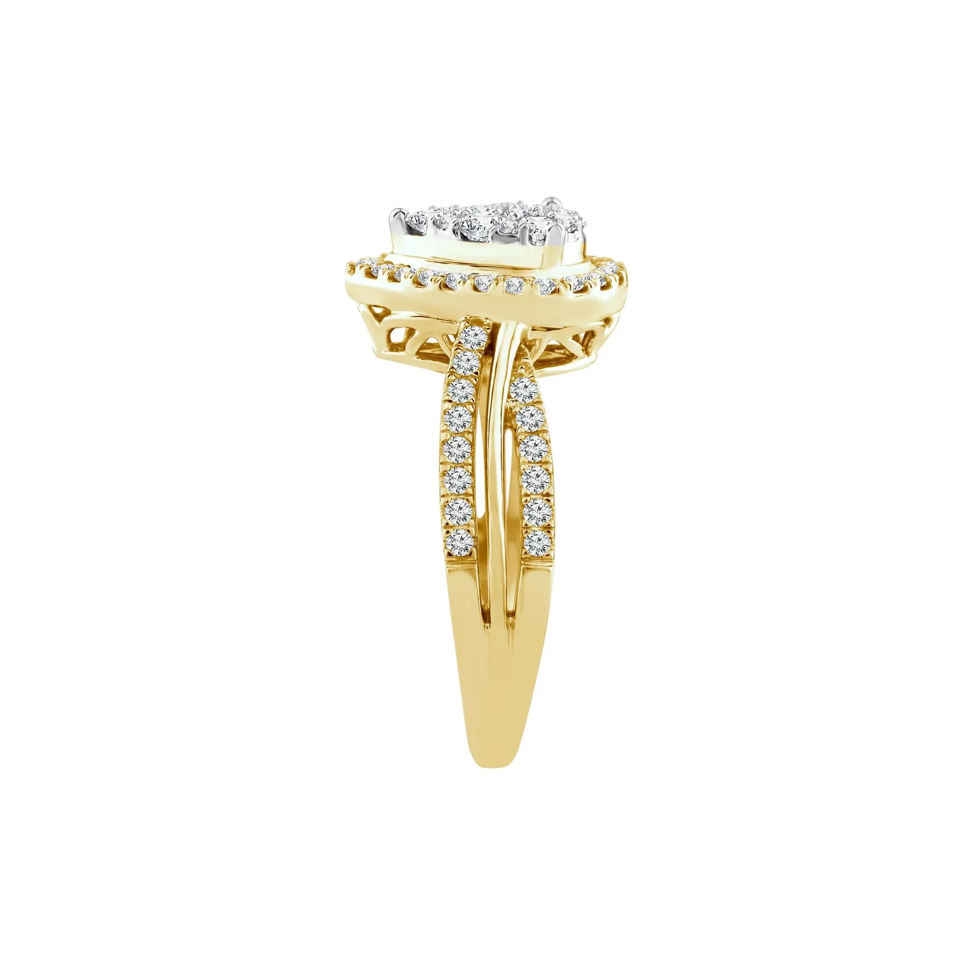3/4 CT. Tw. Diamond Composite Engagement Ring 14K Yellow Gold Round Brilliant Cut Size 7.5 5mm - Image 2
