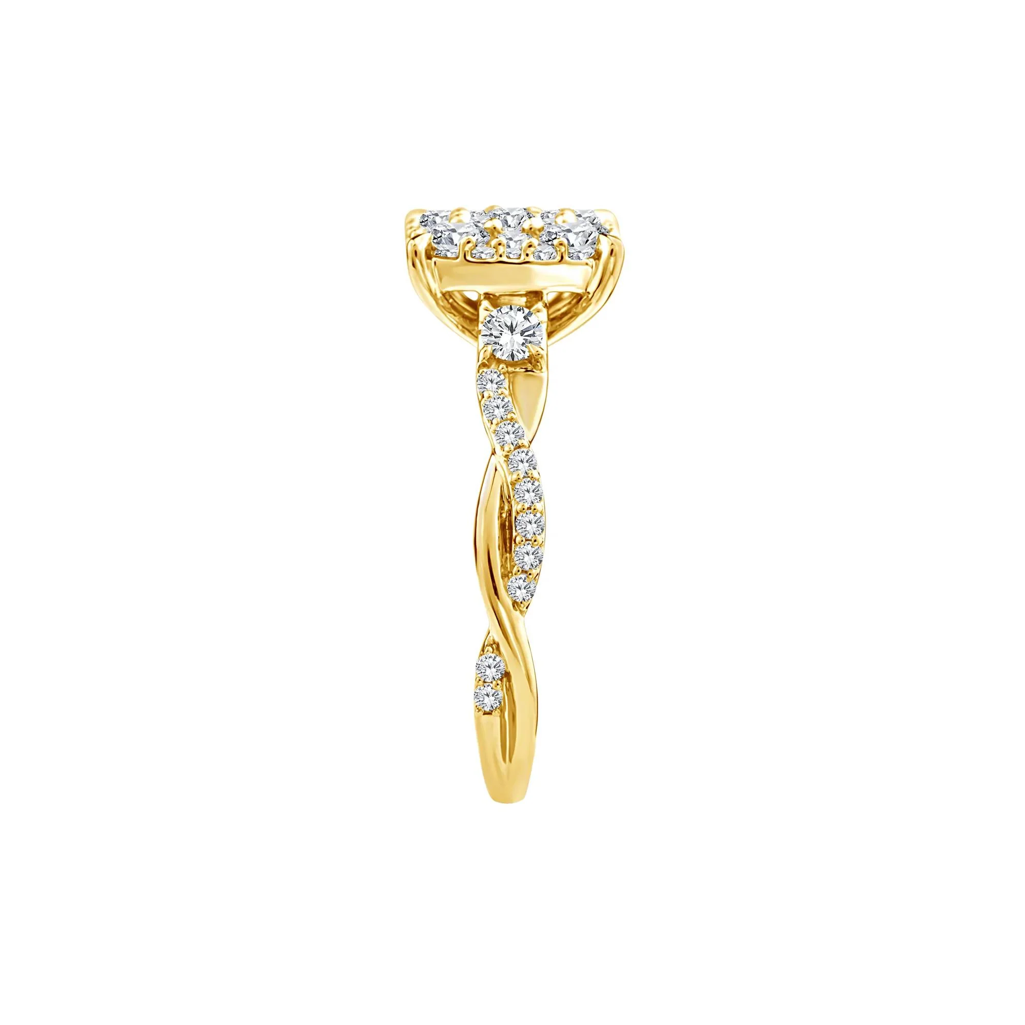 1/4 CT. Tw. Diamond Composite Engagement Ring 10K Yellow Gold Round Brilliant Cut Size 6.5 - Image 2