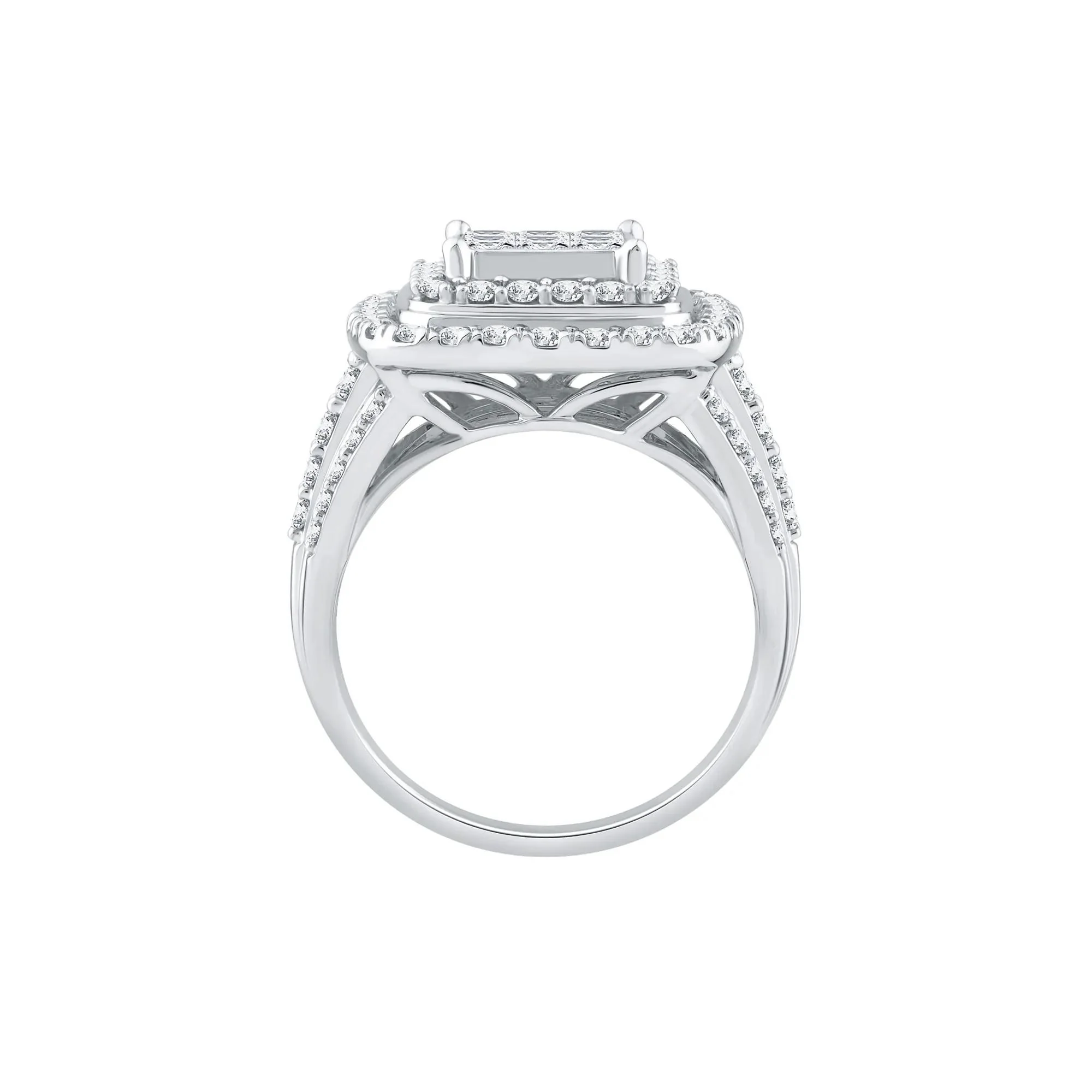 2 CT. Tw. Diamond Composite Engagement Ring 10K White Gold Size 7.5 1.5mm - Image 2