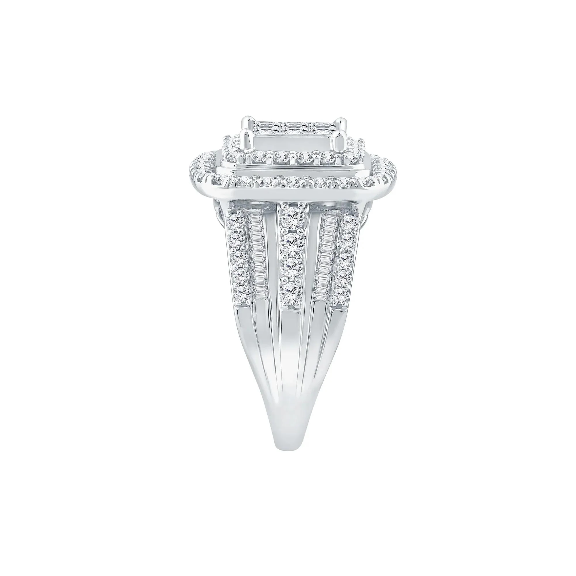 2 CT. Tw. Diamond Composite Engagement Ring 10K White Gold Size 8 1.5mm - Image 3