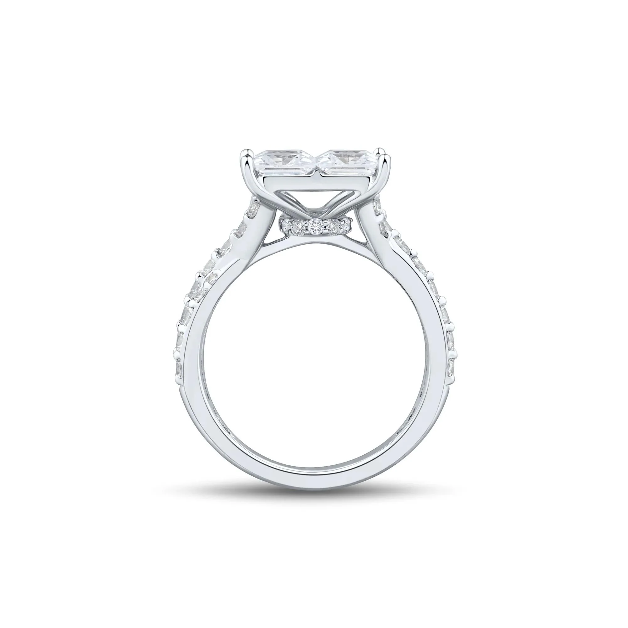 4 CT. Tw. Lab Grown Diamond Composite Engagement Ring 10K White Gold Round Brilliant Cut Size 7.5 1.5mm - Image 3