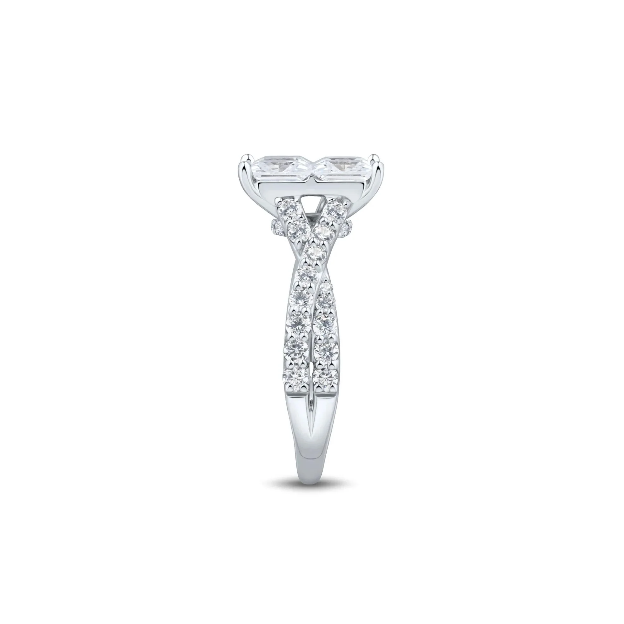 4 CT. Tw. Lab Grown Diamond Composite Engagement Ring 10K White Gold Round Brilliant Cut Size 9 1.5mm - Image 2