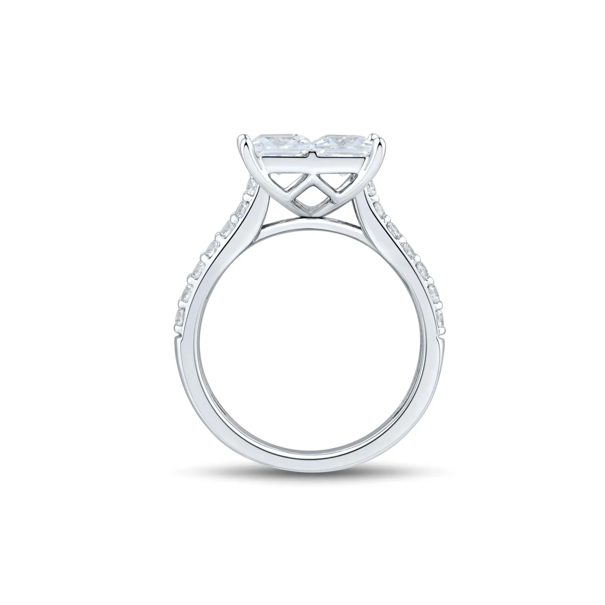 4 CT. Tw. Lab Grown Diamond Composite Engagement Ring 10K White Gold Size 9 1.5mm - Image 2