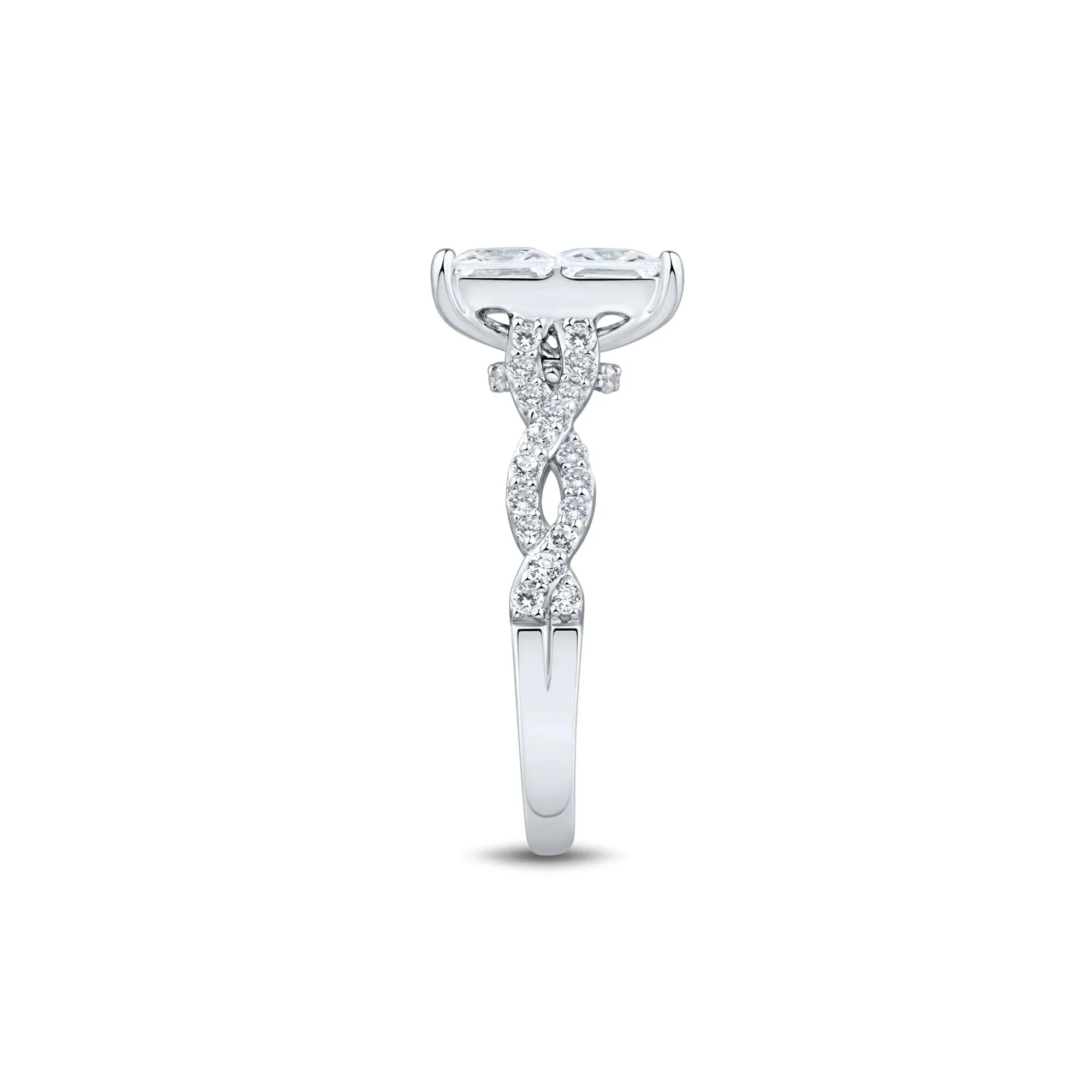 3 1/2 CT. Tw. Lab Grown Diamond Composite Engagement Ring 10K White Gold Round Brilliant Cut Size 8.5 2mm - Image 3