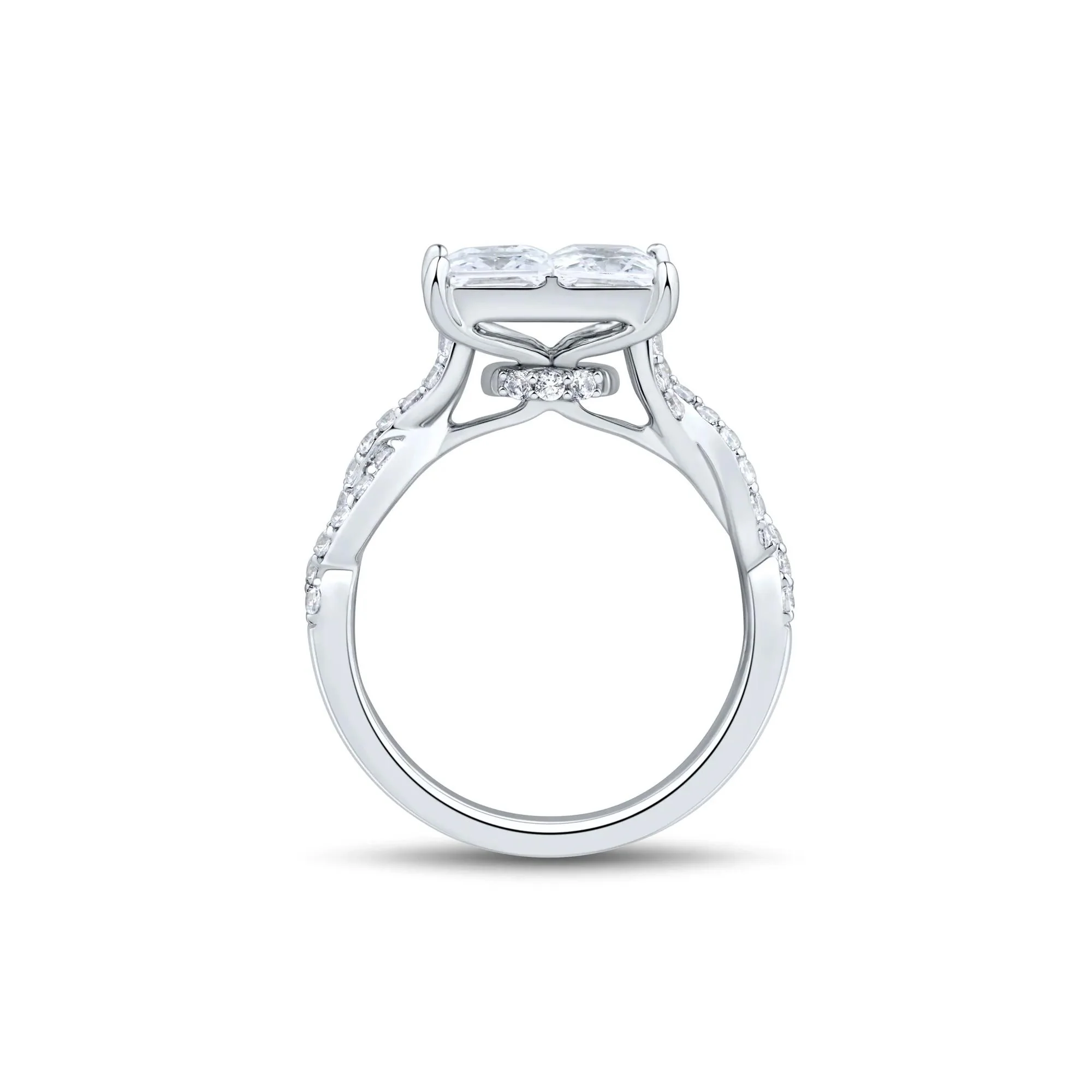 3 1/2 CT. Tw. Lab Grown Diamond Composite Engagement Ring 10K White Gold Round Brilliant Cut Size 9 2mm - Image 2