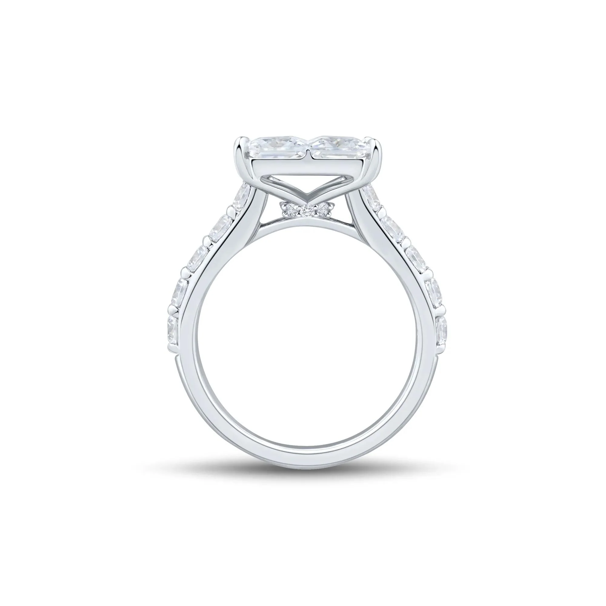 4 CT. Tw. Lab Grown Diamond Composite Engagement Ring 10K White Gold Size 6 1.5mm - Image 2