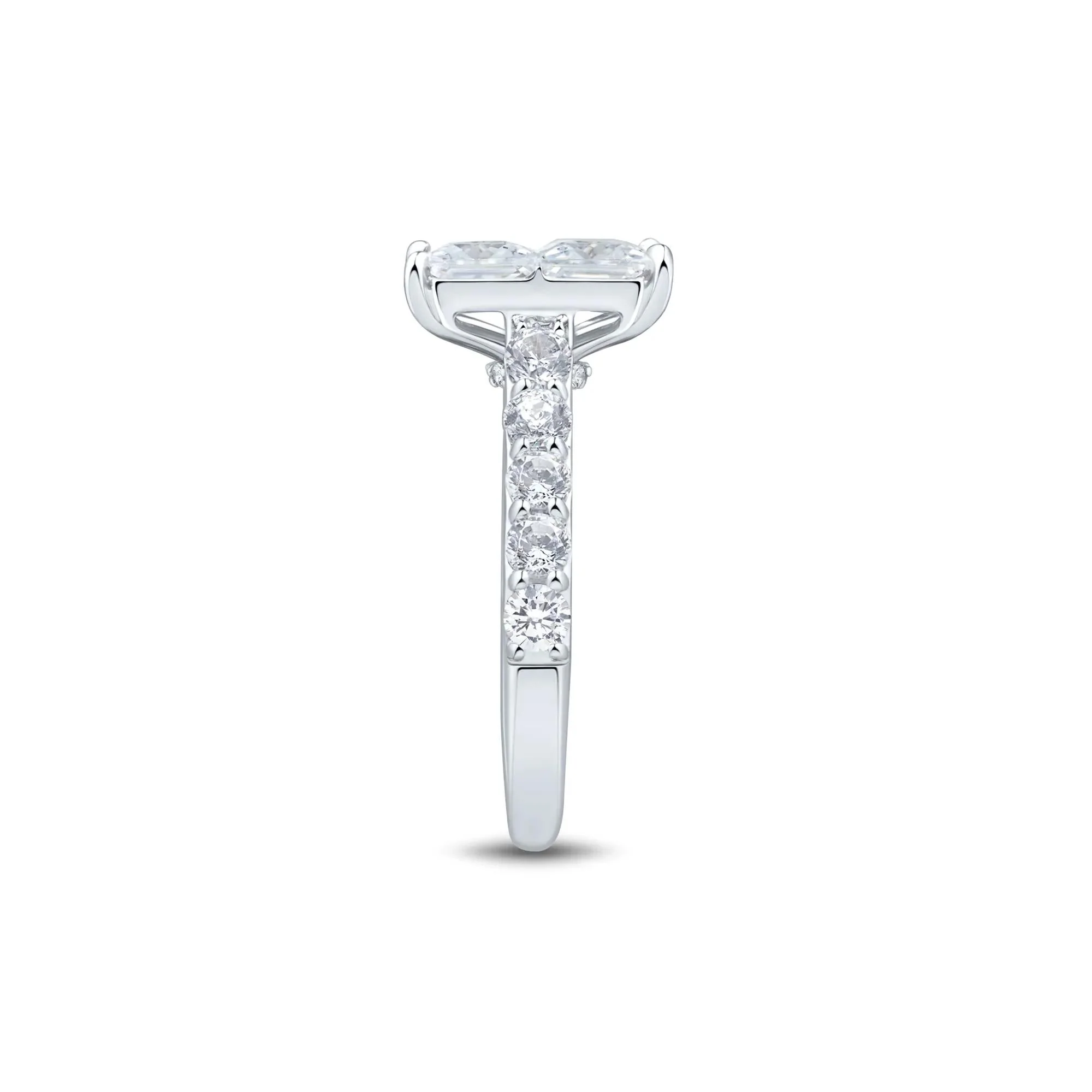 4 CT. Tw. Lab Grown Diamond Composite Engagement Ring 10K White Gold Size 8.5 1.5mm - Image 3