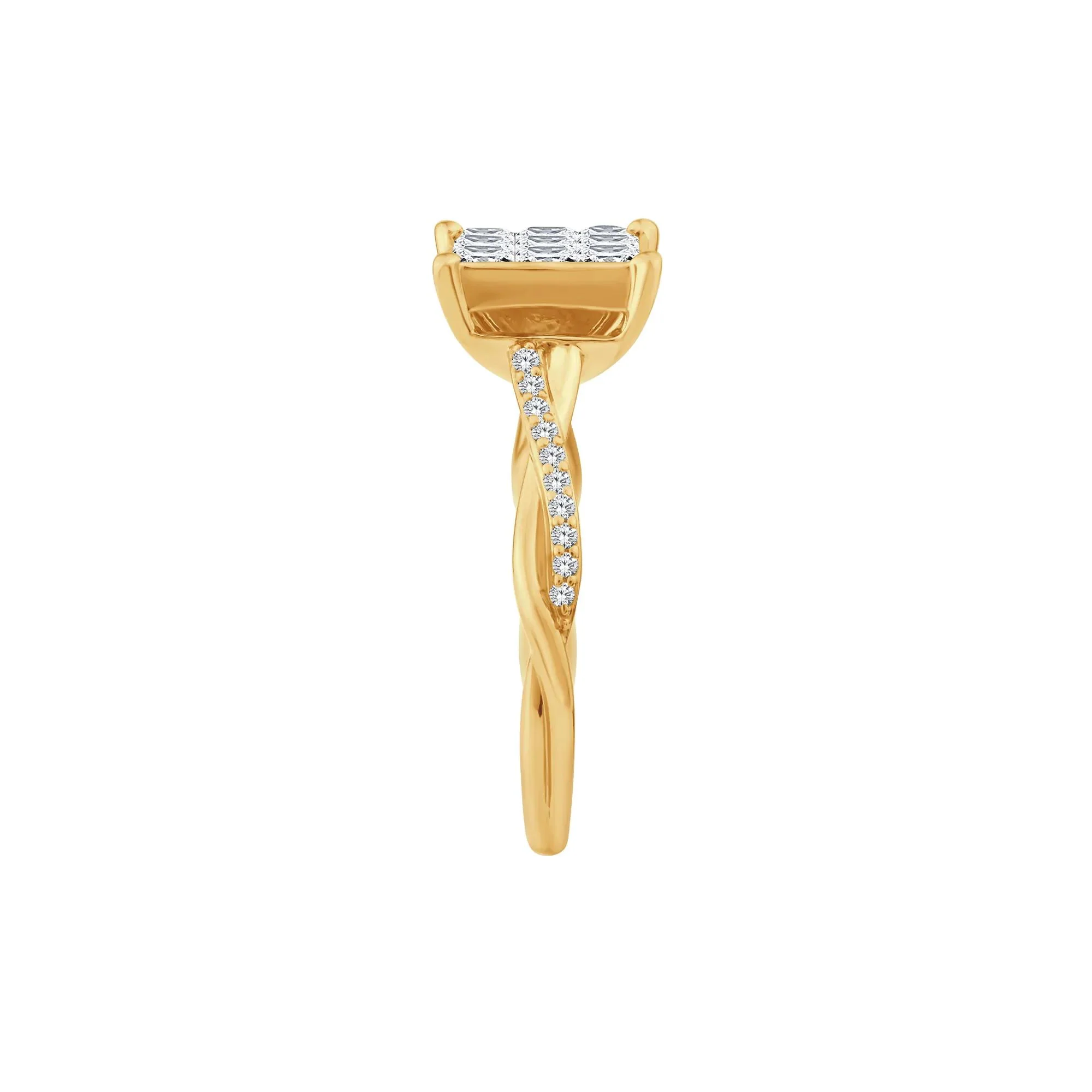 1 CT. Tw. Diamond Composite Engagement Ring 10K Yellow Gold Size 7 - Image 3