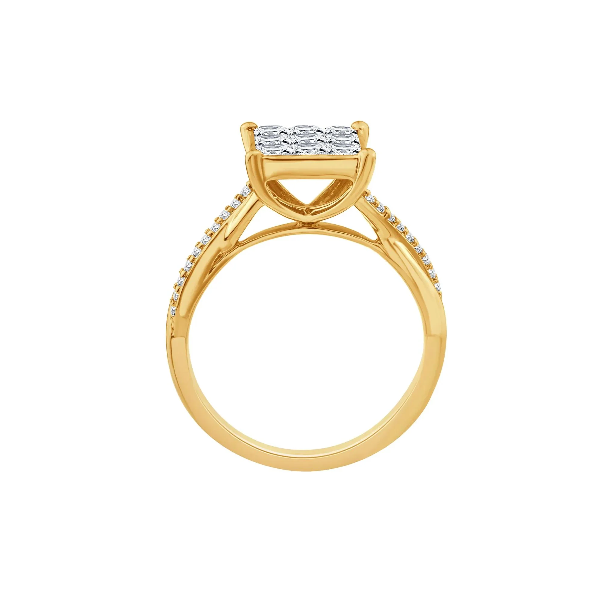 1 CT. Tw. Diamond Composite Engagement Ring 10K Yellow Gold Size 9 - Image 2