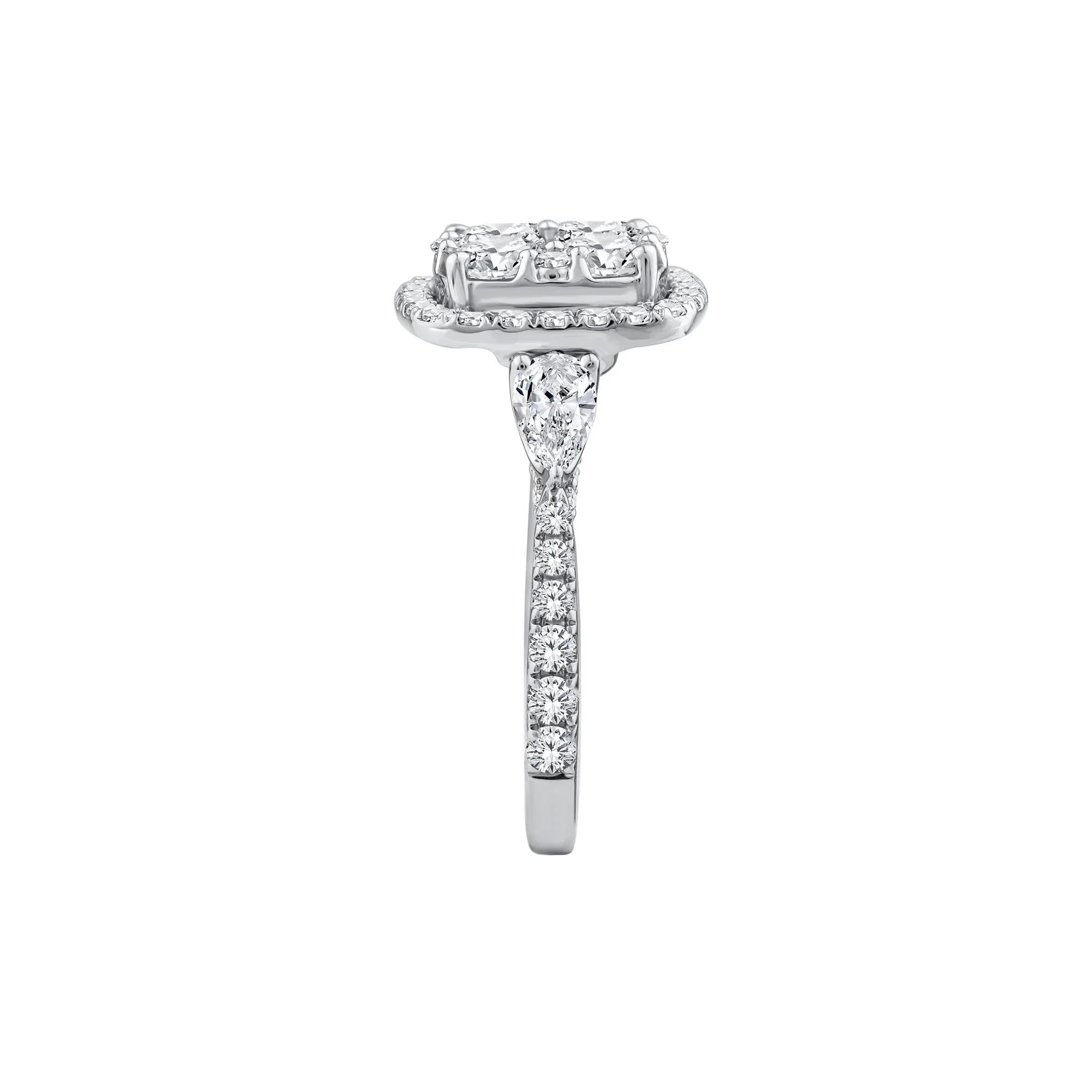 3 CT. Tw. Lab Grown Diamond Composite Engagement Ring 10K White Gold Size 6 - Image 3