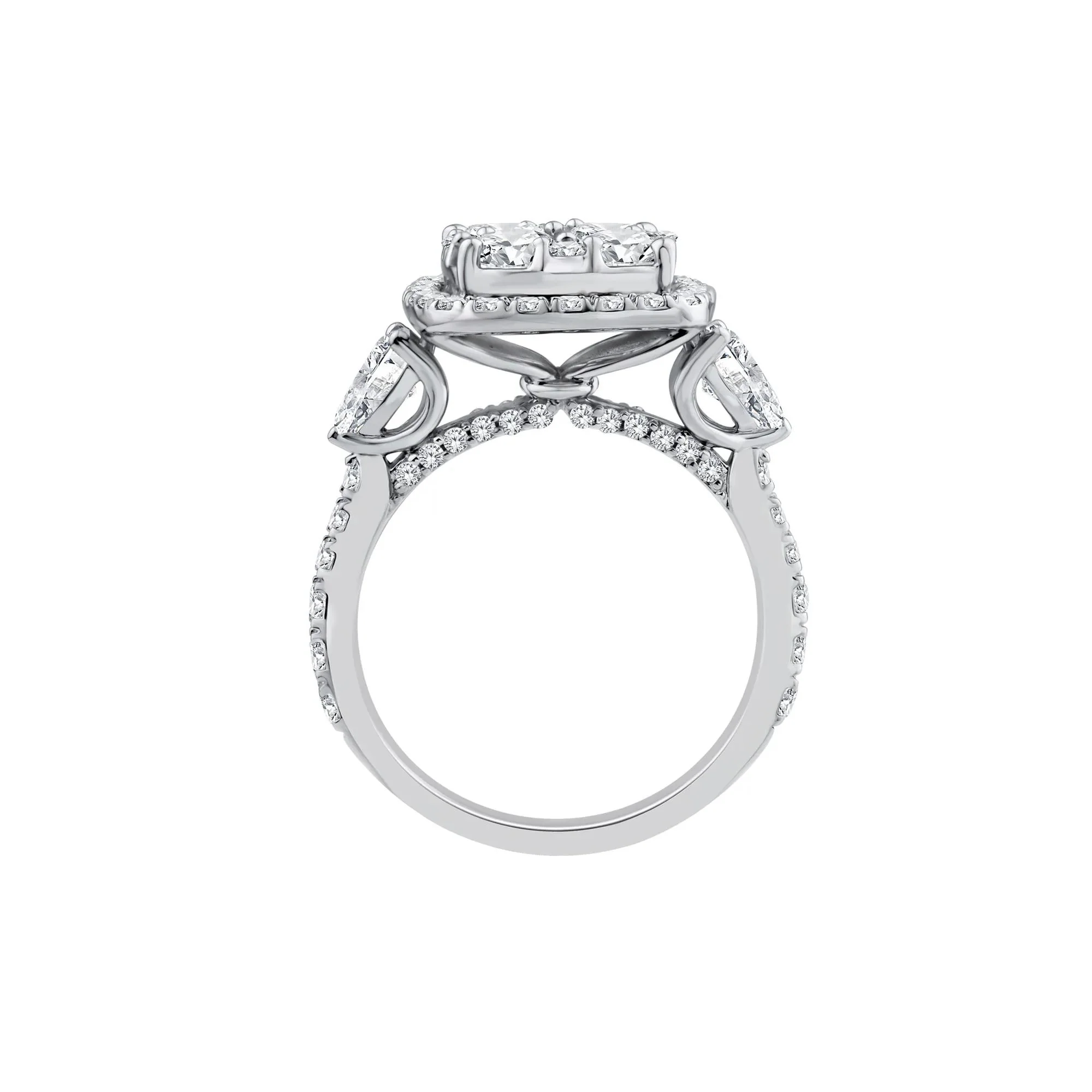 3 CT. Tw. Lab Grown Diamond Composite Engagement Ring 10K White Gold Size 7.5 - Image 2