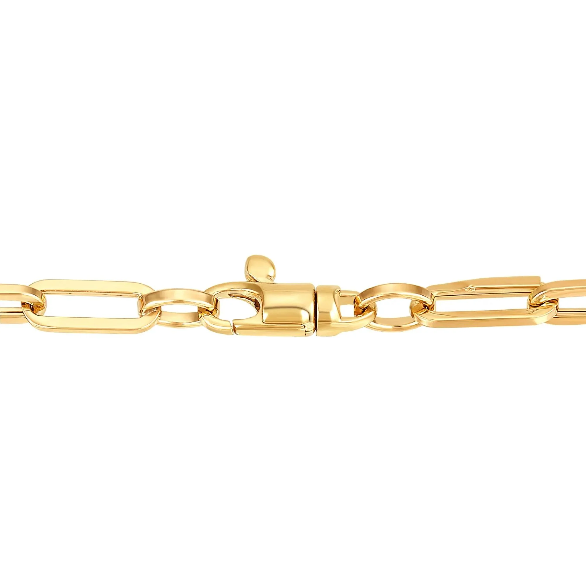 Hollow Paperclip Chain 10K Yellow Gold Necklace Size 18" - Image 2
