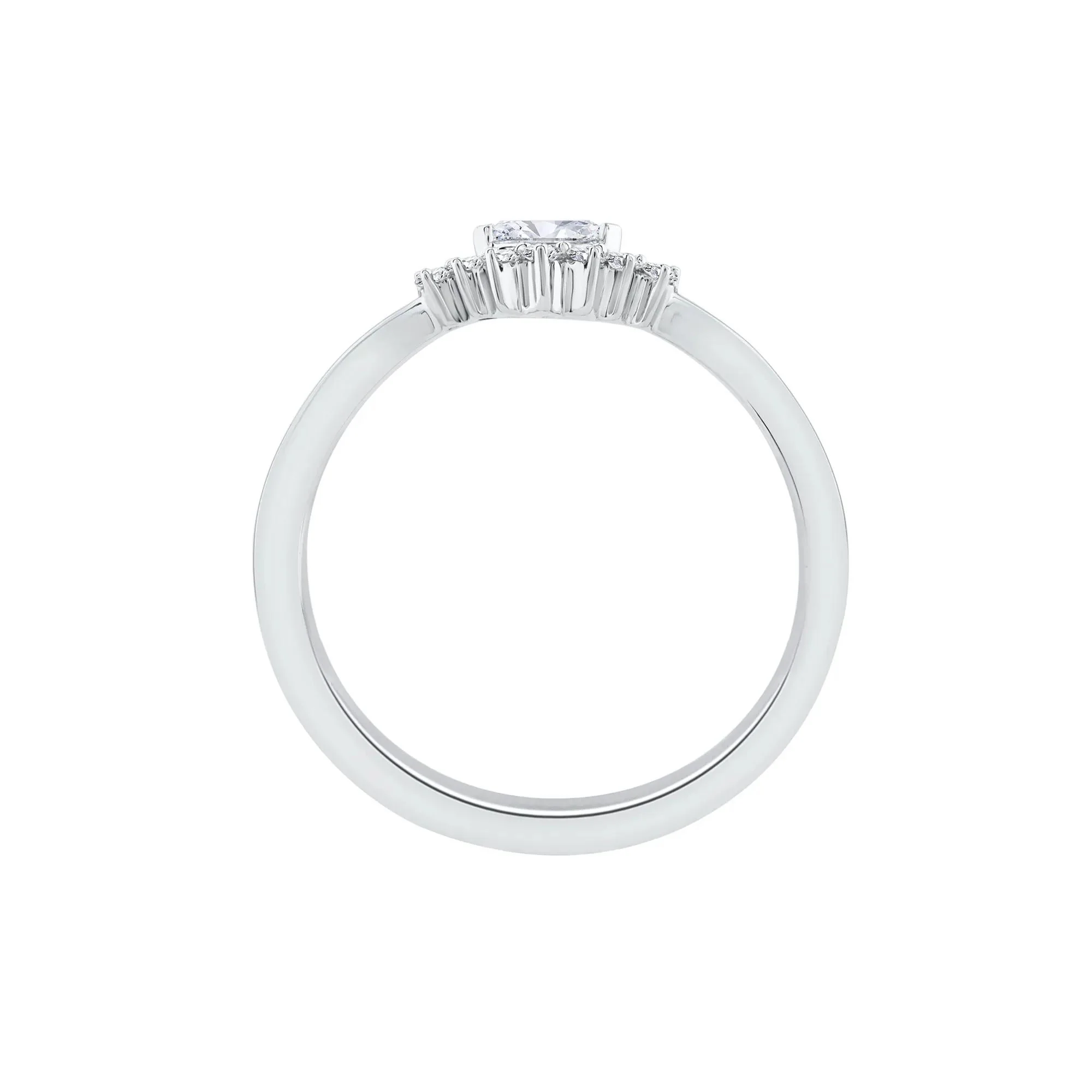 1/7 CT. Tw. Diamond and Blue Sapphire Ring 10K White Gold Round Brilliant Cut Size 6 1.5mm - Image 3