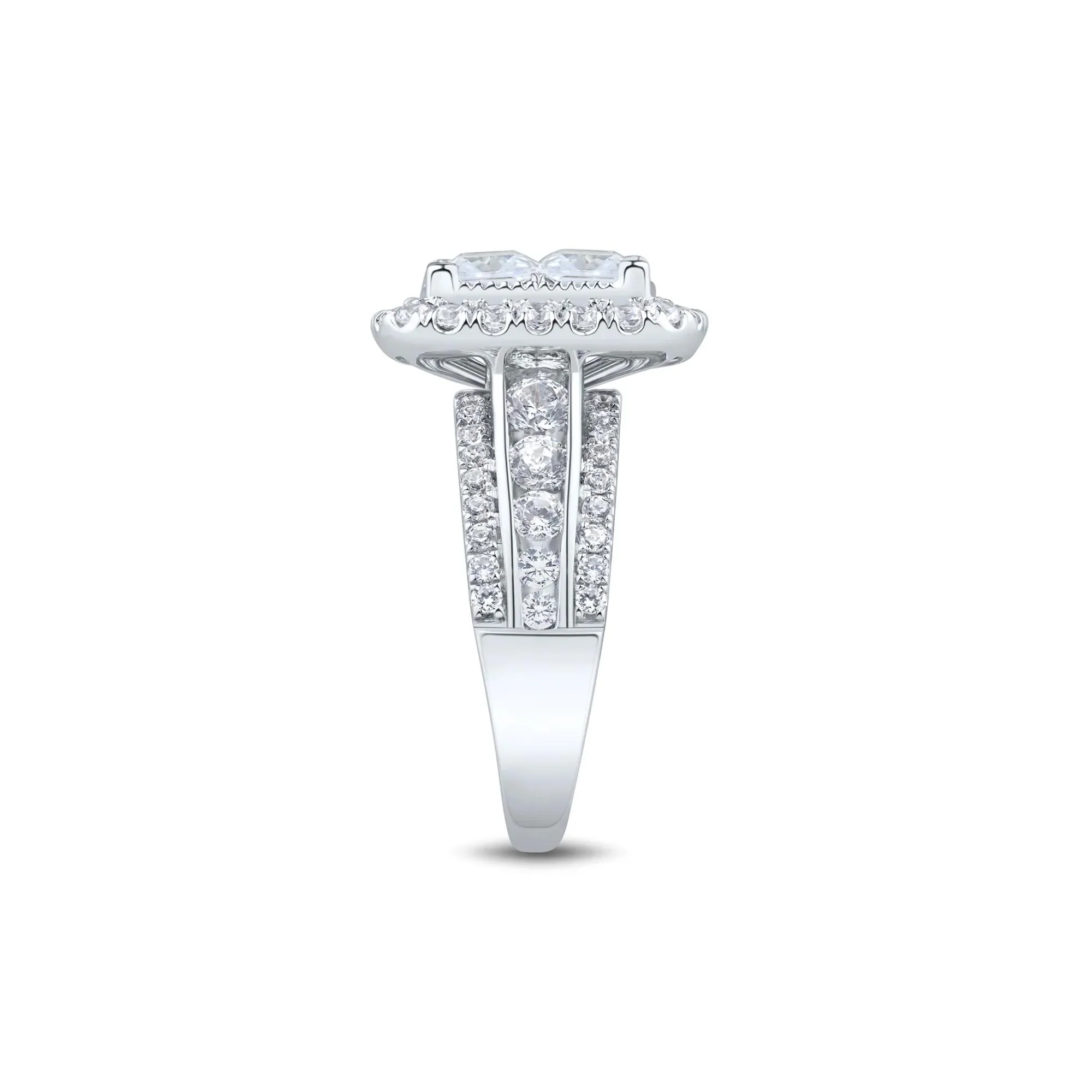 3 CT. Tw. Lab Grown Diamond Composite Engagement Ring 10K White Gold Size 6 1.5mm - Image 2