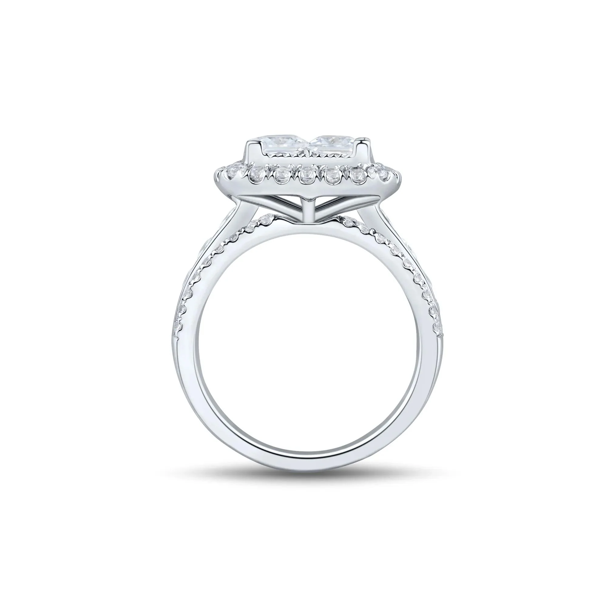 3 CT. Tw. Lab Grown Diamond Composite Engagement Ring 10K White Gold Size 7.5 1.5mm - Image 3