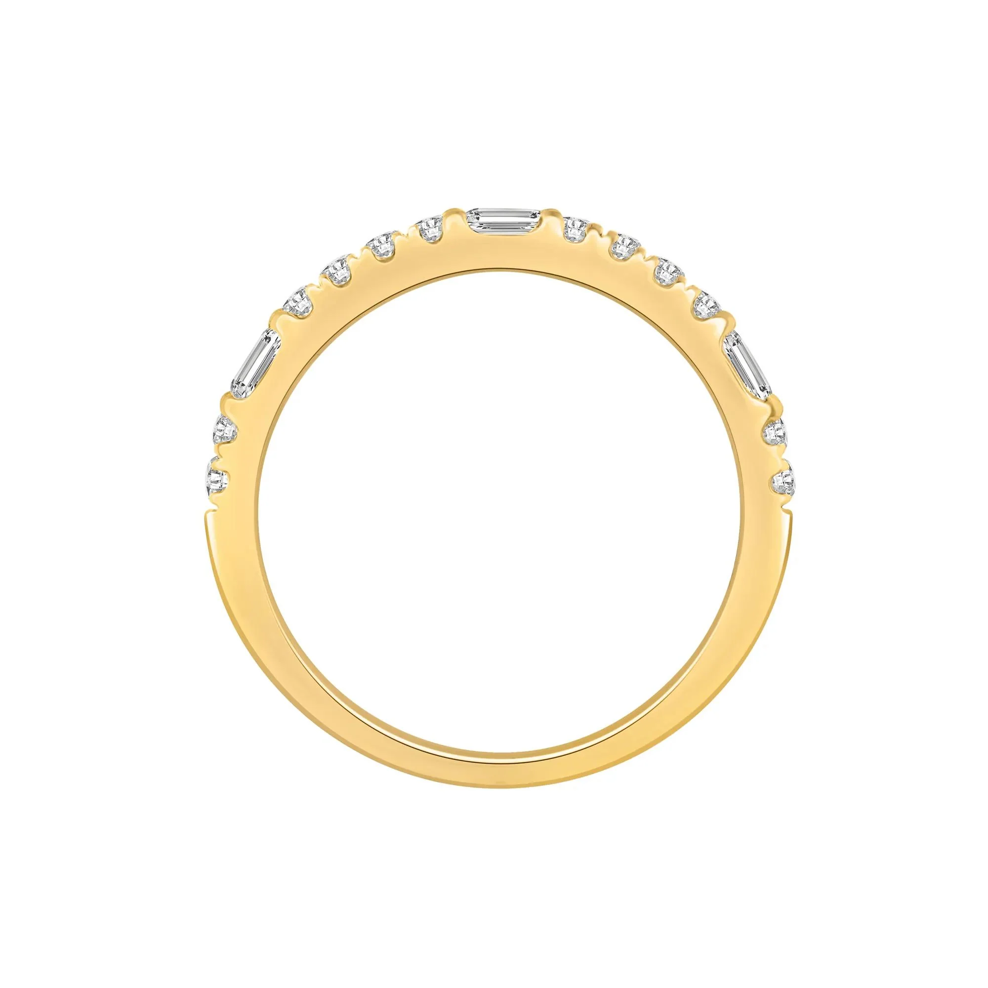 1/3 CT. Tw. Lab Grown Diamond Stack Band Ring 10K Yellow Gold Round Brilliant Cut Size 8 - Image 2