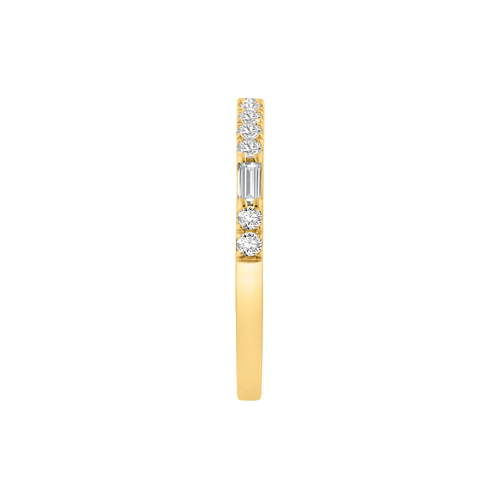 1/3 CT. Tw. Lab Grown Diamond Stack Band Ring 10K Yellow Gold Round Brilliant Cut Size 9 - Image 3