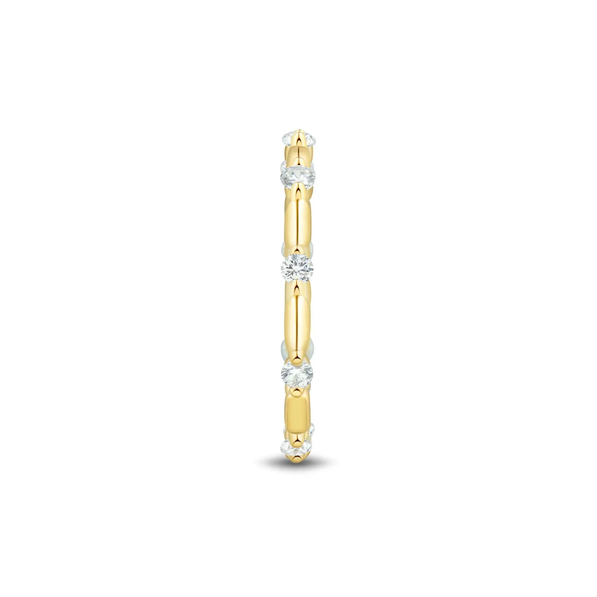 1/3 CT. Tw. Lab Grown Diamond Bamboo Band Ring 10K Yellow Gold Size 6 1.5mm - Image 3
