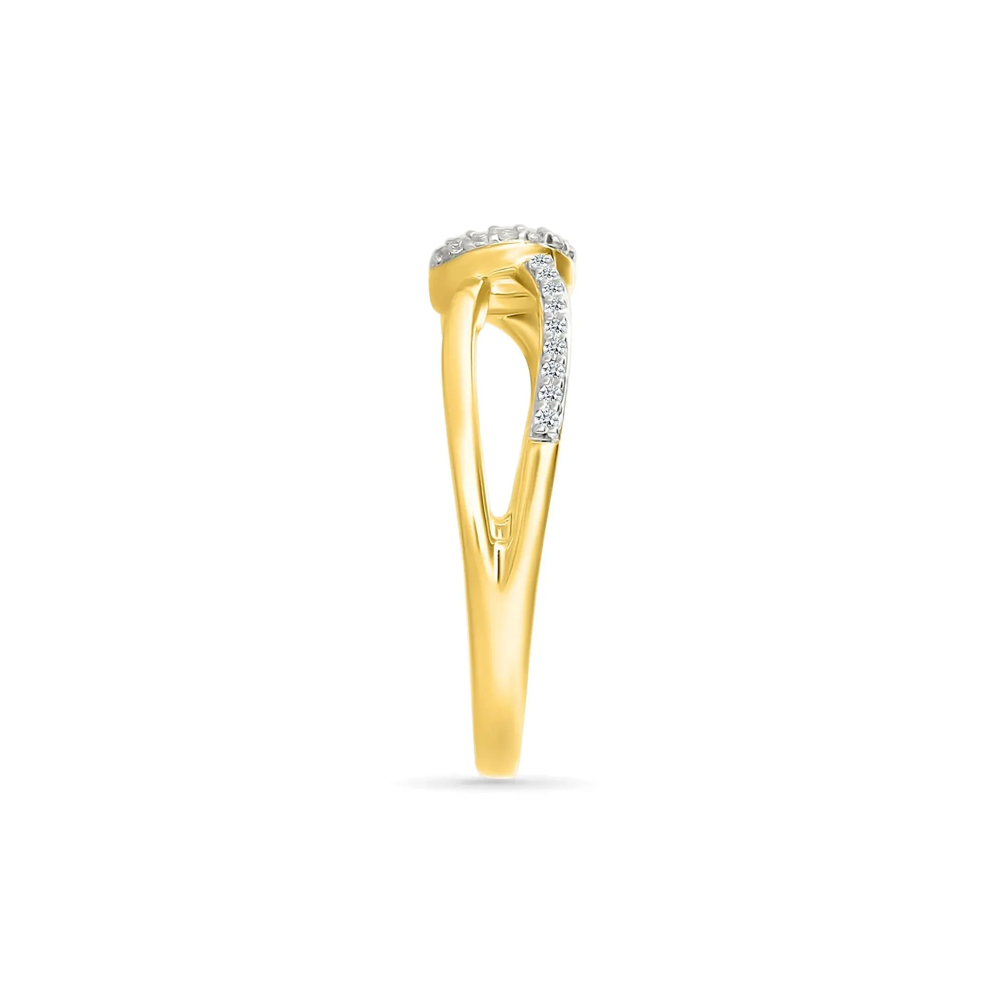 1/8 CT. Tw. Diamond Knot Ring 10K Yellow Gold Size 6.5 2mm - Image 2